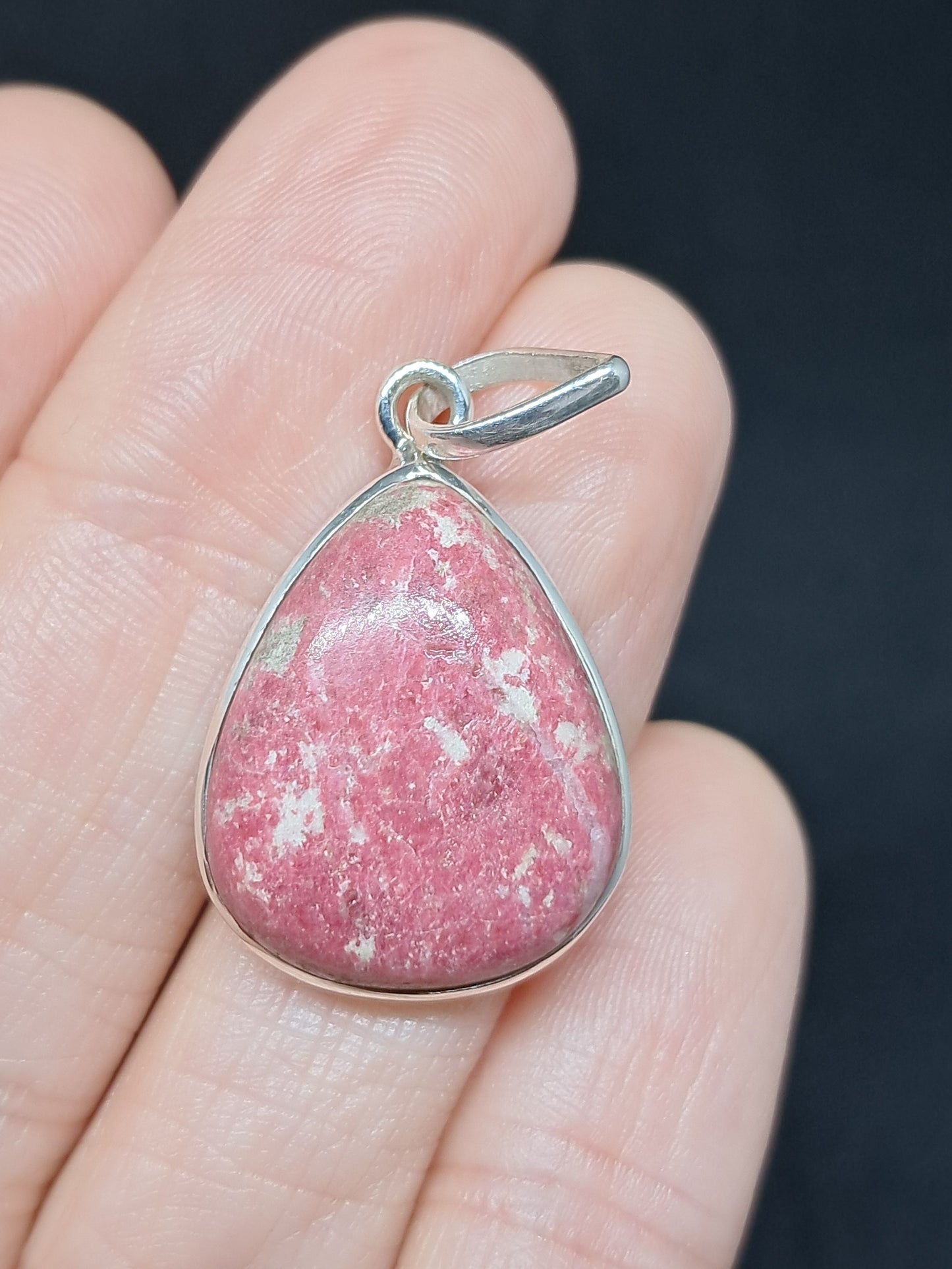 Thulite Silver Pendant