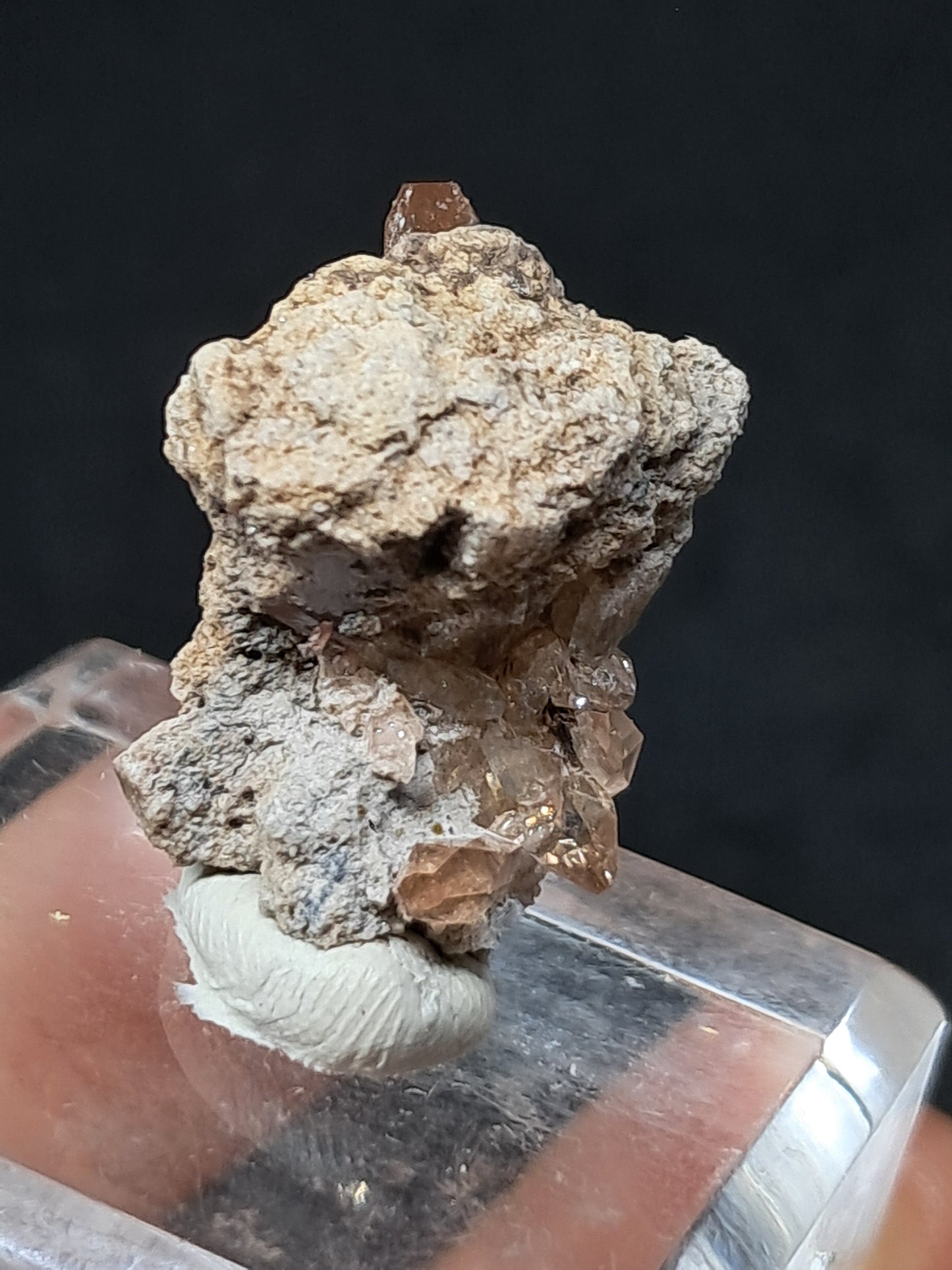 Cristales de topacio natural en matriz (México), piedra preciosa rara | Ejemplar mineral n.° TPZ8