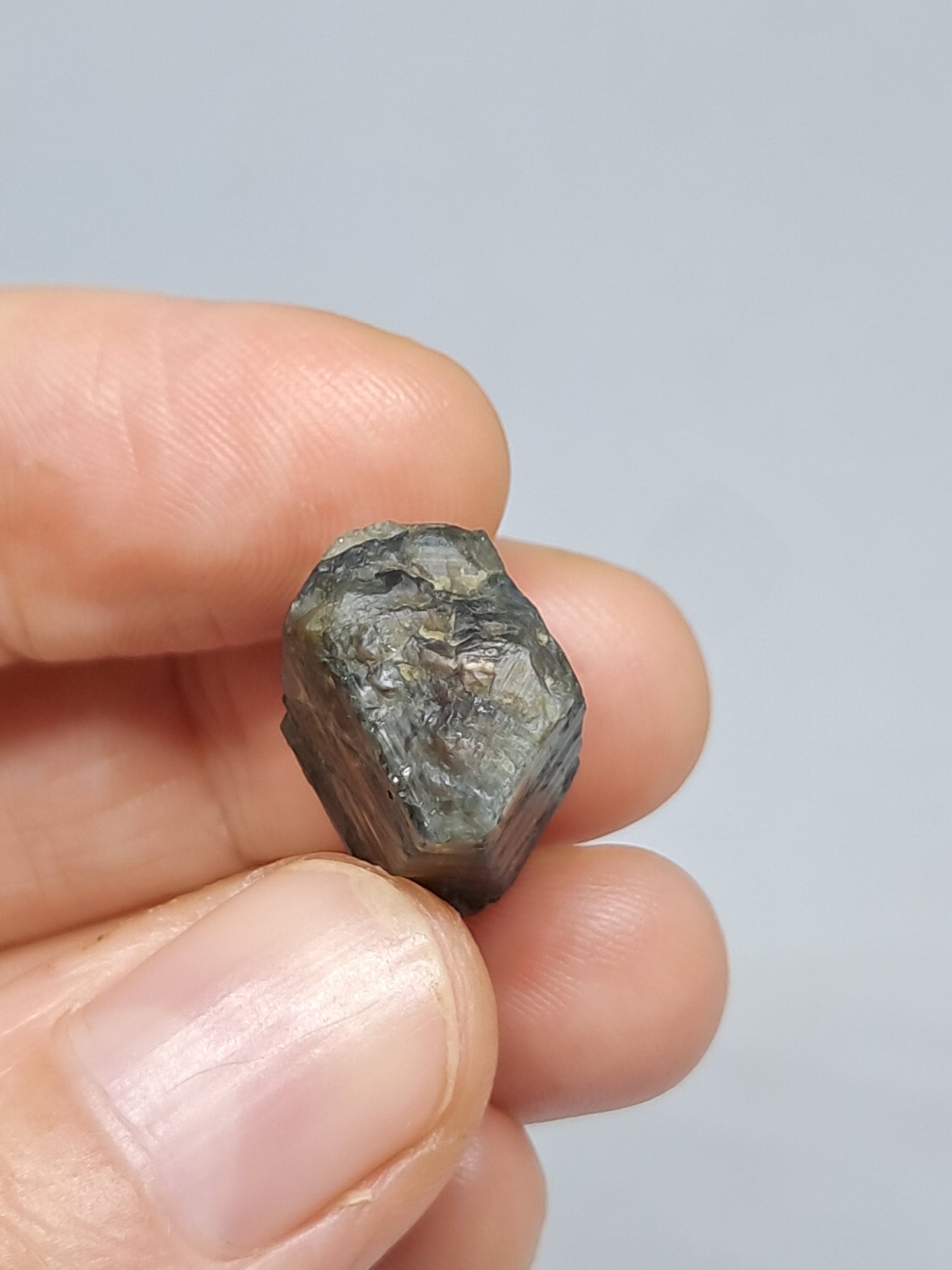 Natural Teal Green Sapphire Crystal (Karur) Rough Stone | Mineral Specimen #SP22