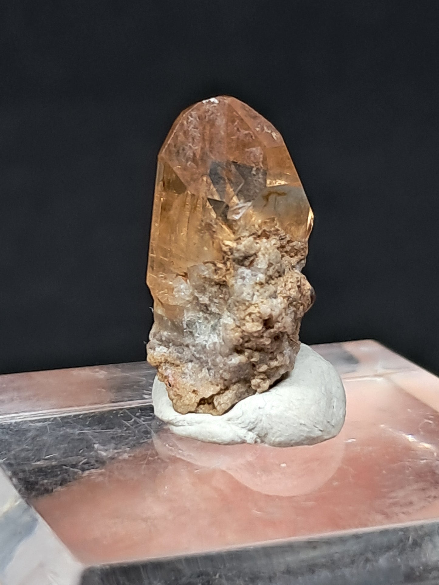 Cristal de topacio natural (México), piedra preciosa rara | Ejemplar mineral n.° TPZ3