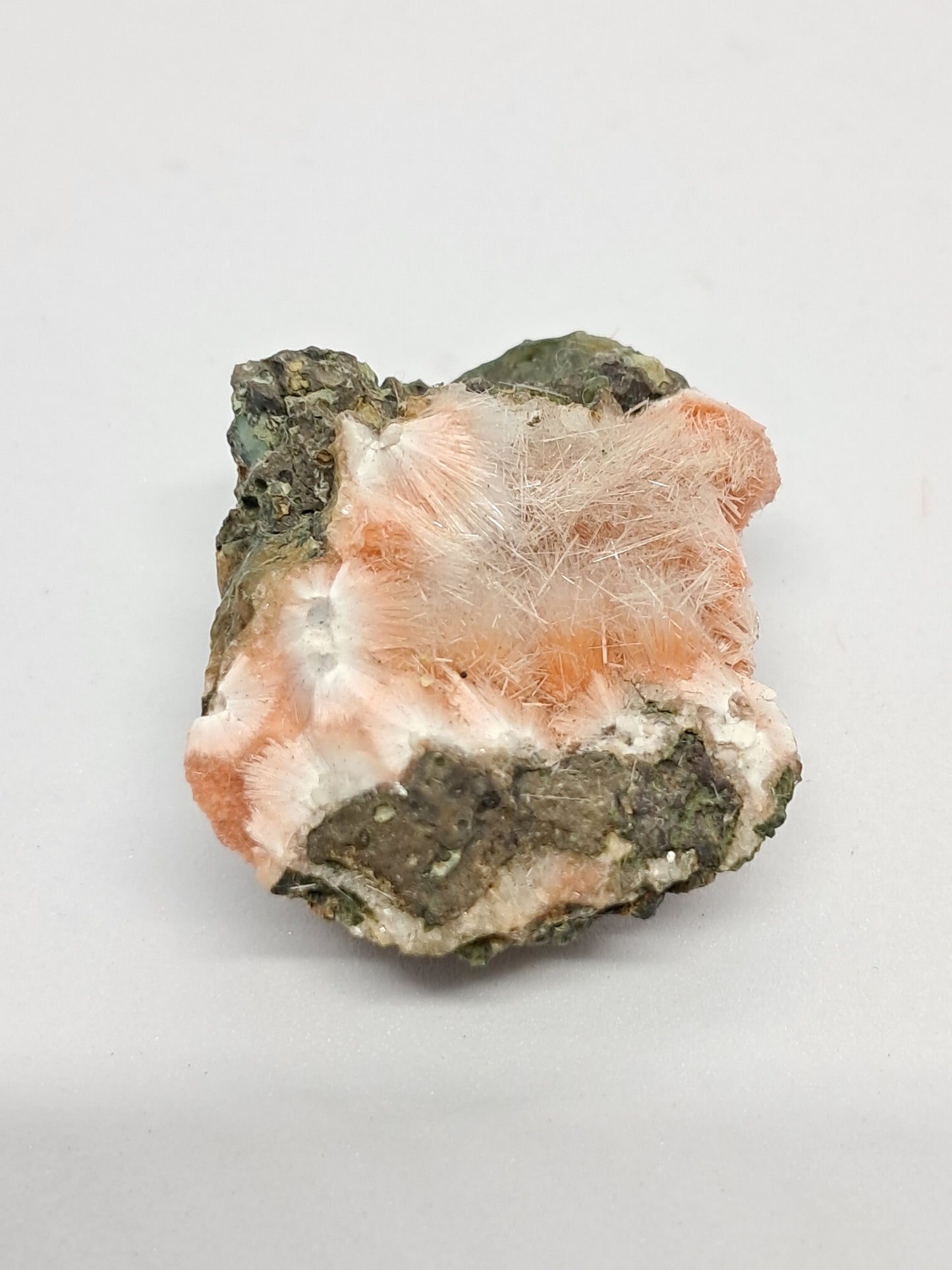 Mesolite w/ Hematite Inclusion (Madhya Pradesh) Natural Crystal| Mineral Specimen #MS16