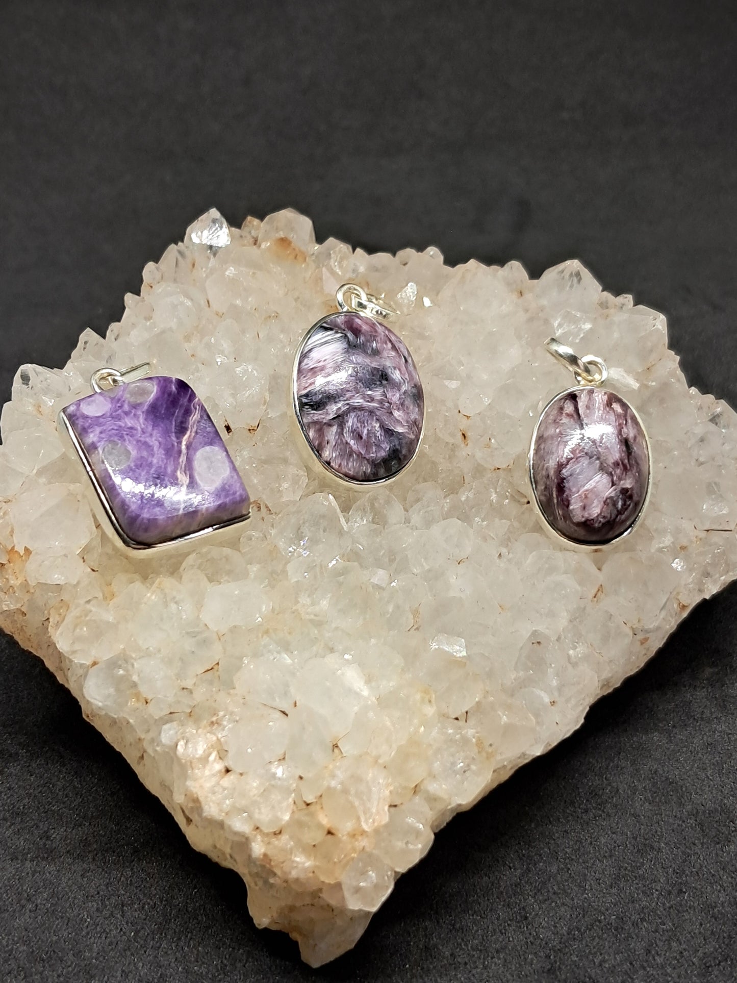 Charoite Silver Pendant