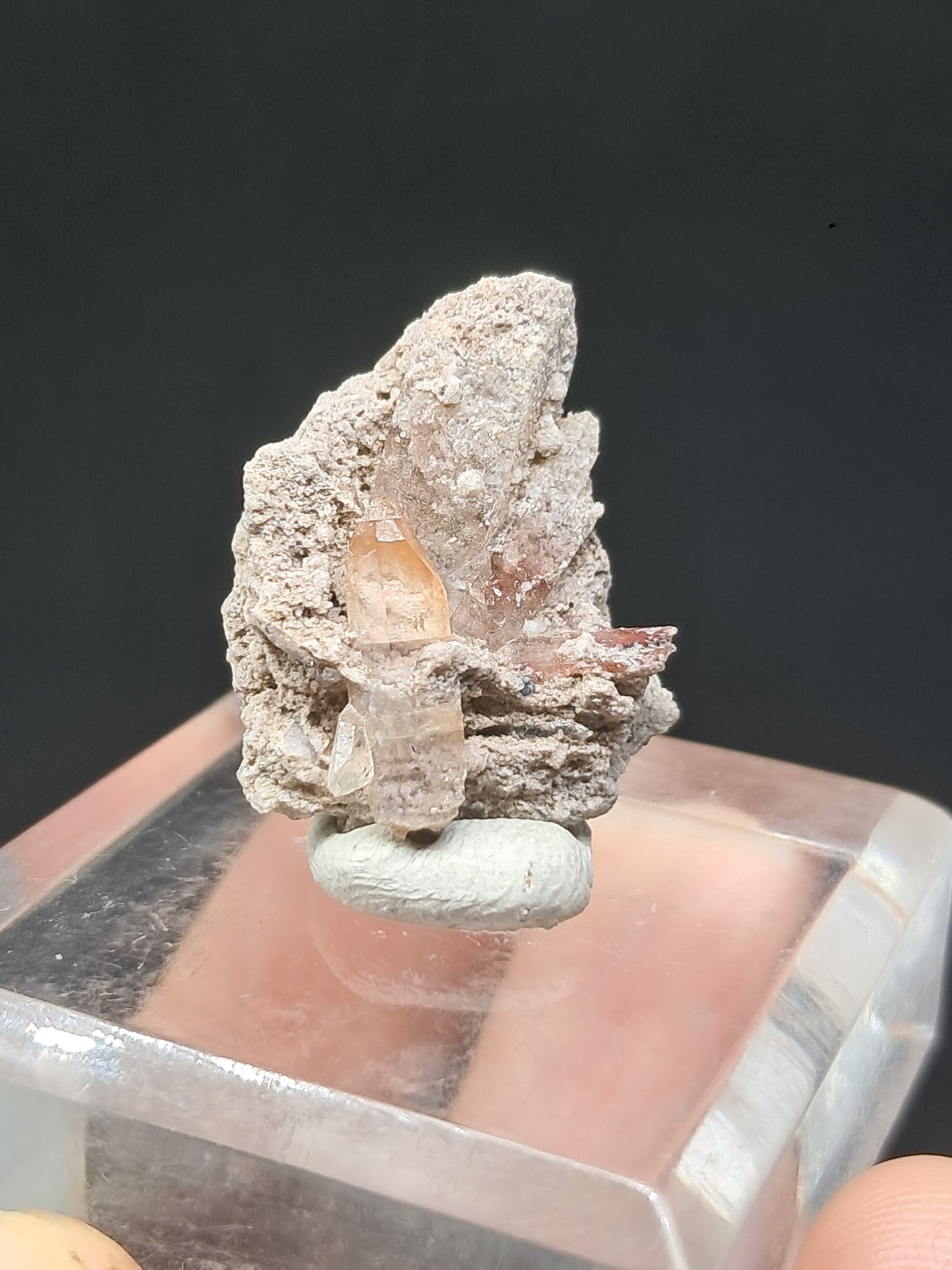 Cristales de topacio natural en matriz (México), piedra preciosa rara | Ejemplar mineral n.° TPZ25