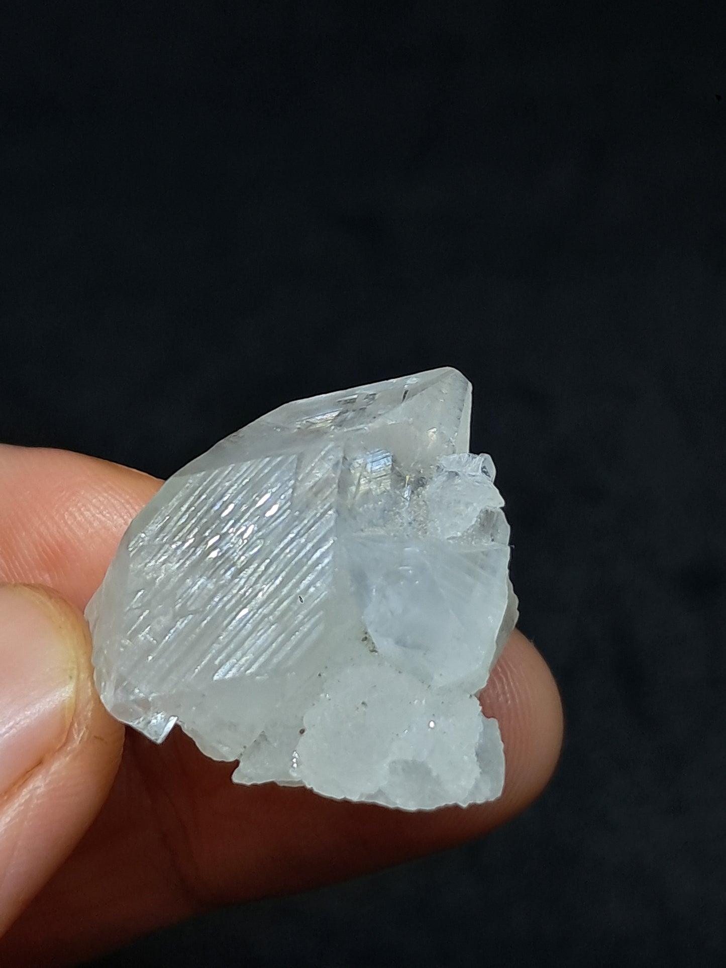Clear Apophyllite Point w/ Heulandite (Ajanta) Natural Crystal | Mineral Specimen #AP56