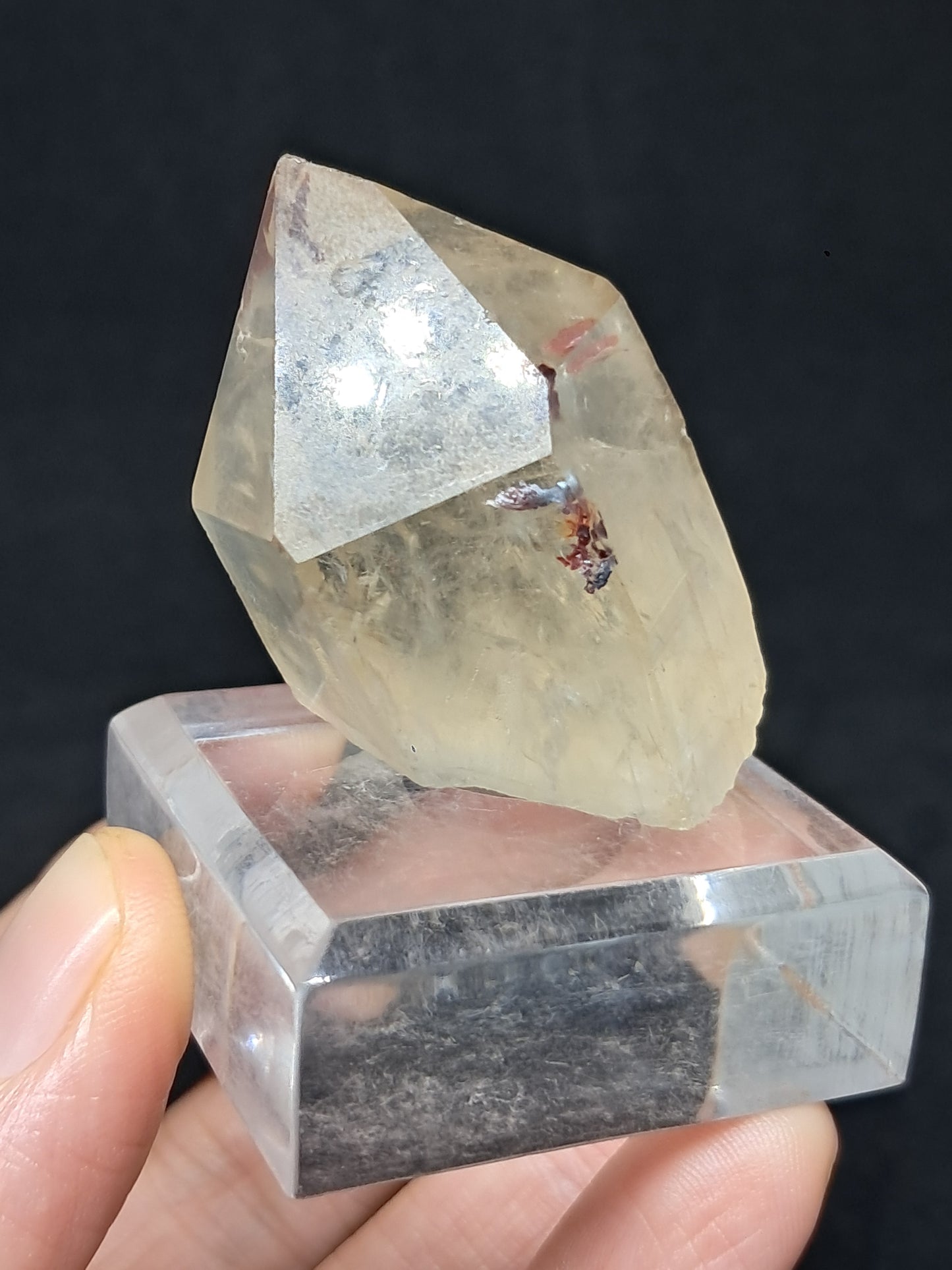 Natural Citrine "Kundalini" with Hematite (Democratic Republic of Congo) Crystal Point | Mineral Specimen #CTN19