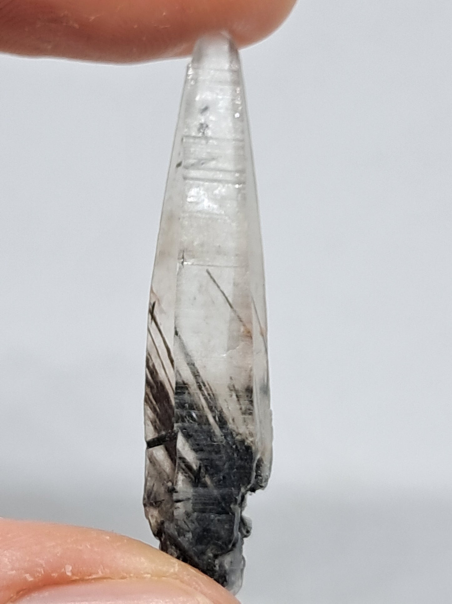 Tourmalinated Quartz Natural Crystal Point (Karur) Rough Stone | Mineral Specimen #TQ7