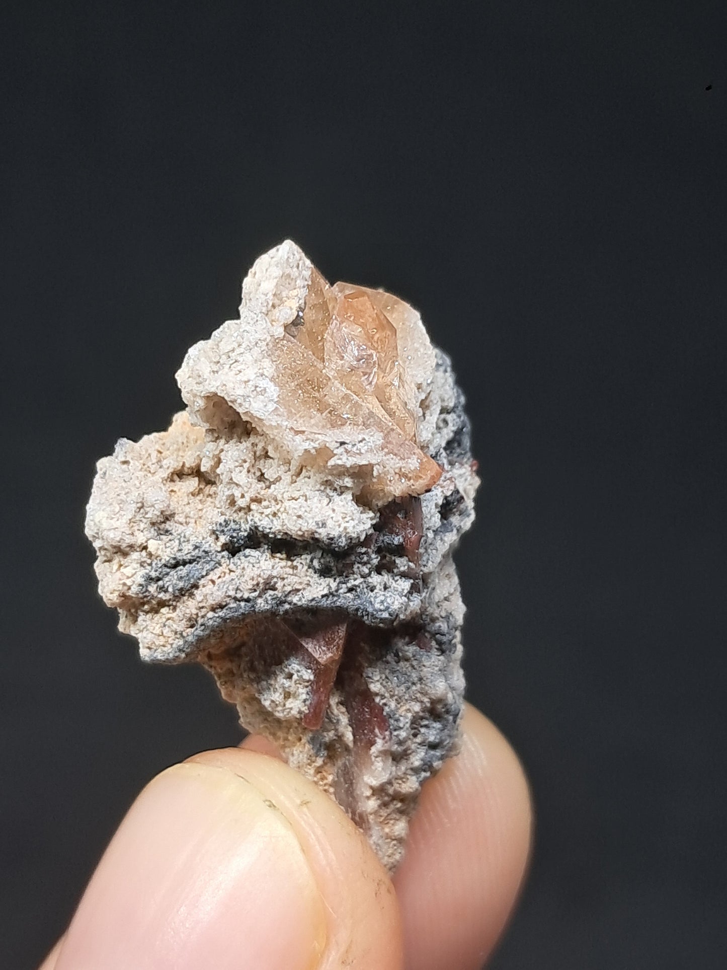 Cristales de topacio natural en matriz (México), piedra preciosa rara | Ejemplar mineral n.° TPZ26