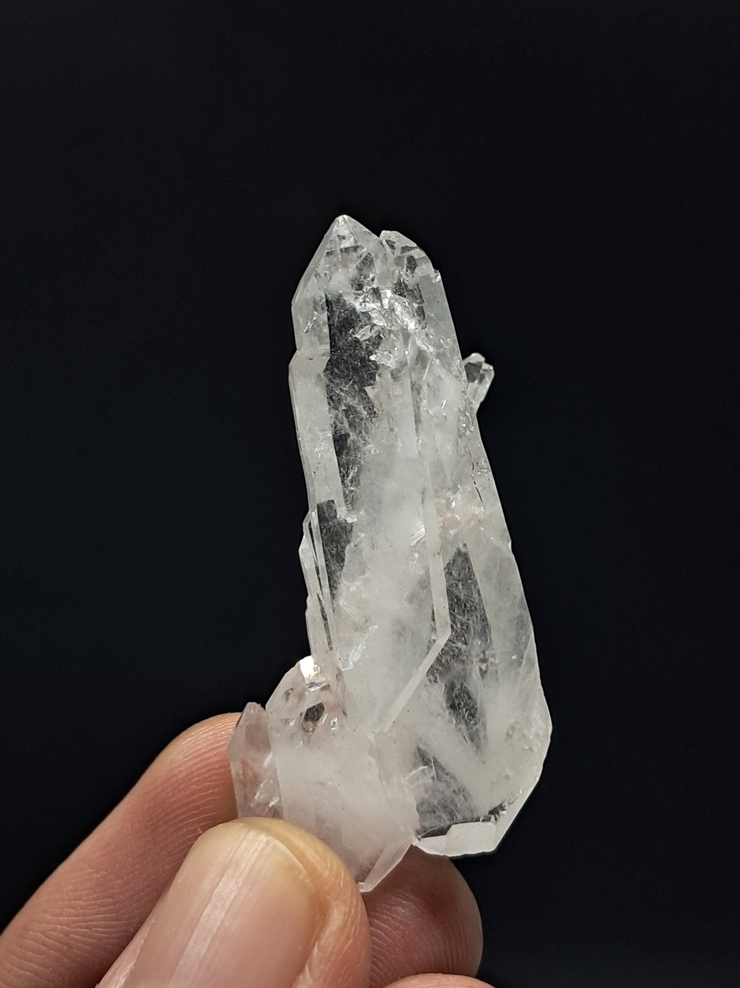 Punta natural de cuarzo transparente Faden (Santander, Colombia) | Ejemplar mineral n.° COQ19