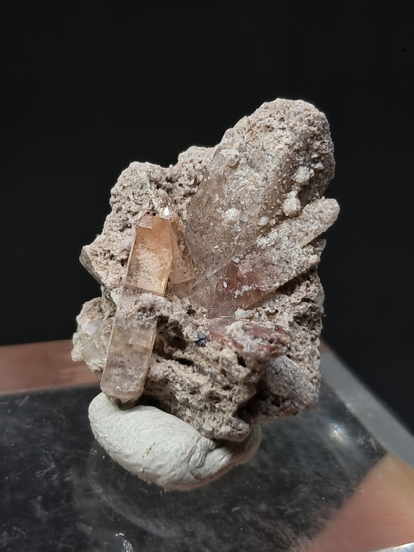 Cristales de topacio natural en matriz (México), piedra preciosa rara | Ejemplar mineral n.° TPZ25
