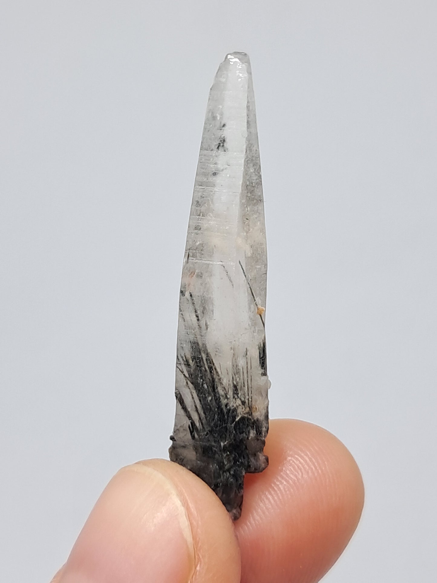 Tourmalinated Quartz Natural Crystal Point (Karur) Rough Stone | Mineral Specimen #TQ7