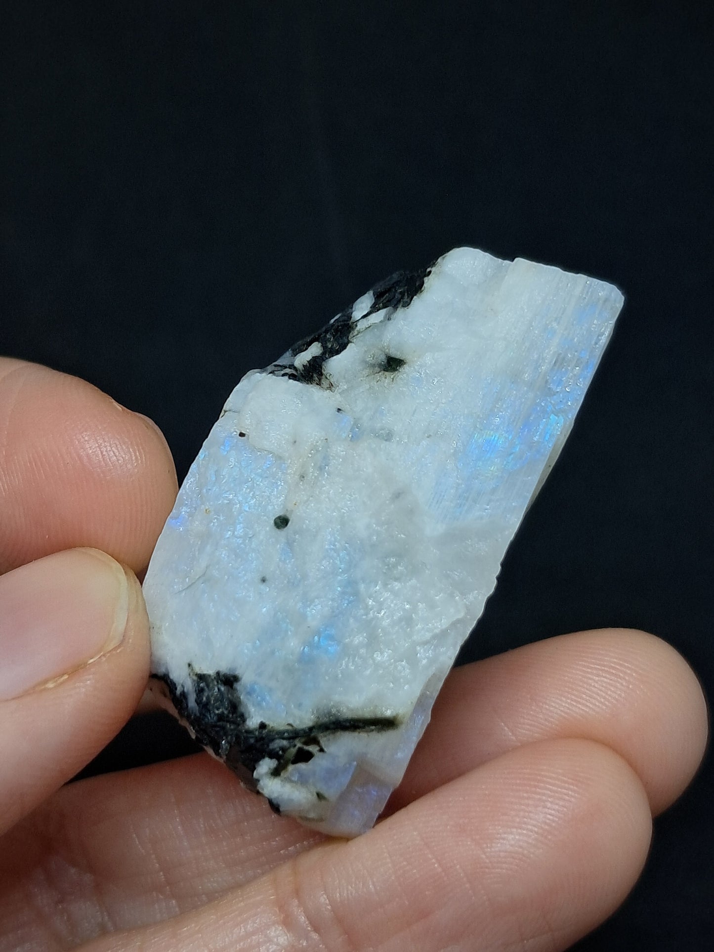 Rainbow Moonstone with Aquamarine inclusion (Non-precious natural stone) #MN5