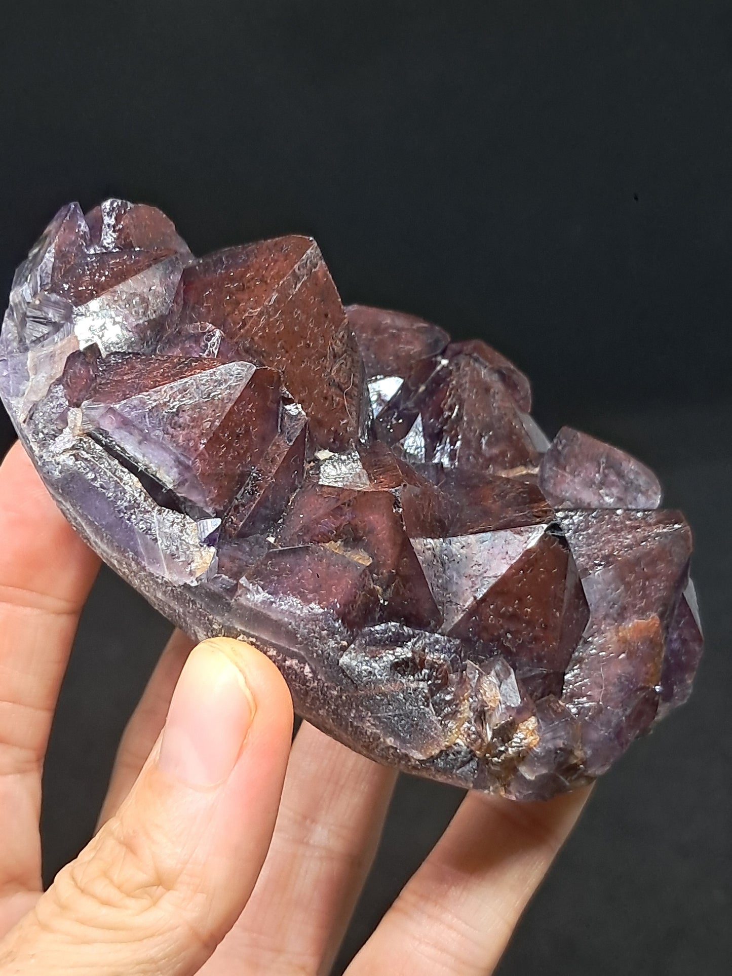 Amethyst Cluster w/ Hematite & Record Keepers (Madhya Pradesh) | Mineral Specimen | Natural Stone #AM8