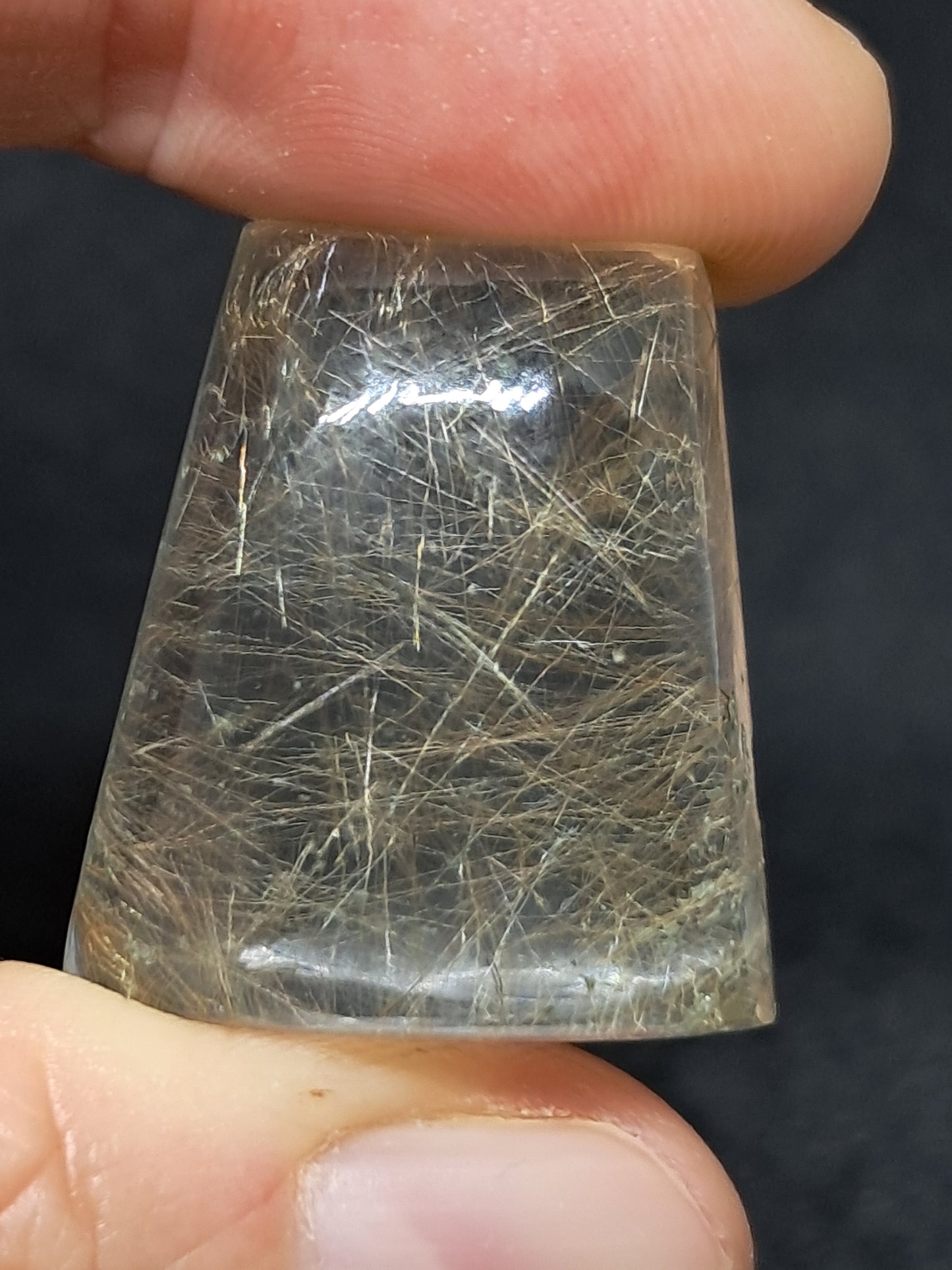 Rutile and Chlorite Quartz Cabochon #PQ6