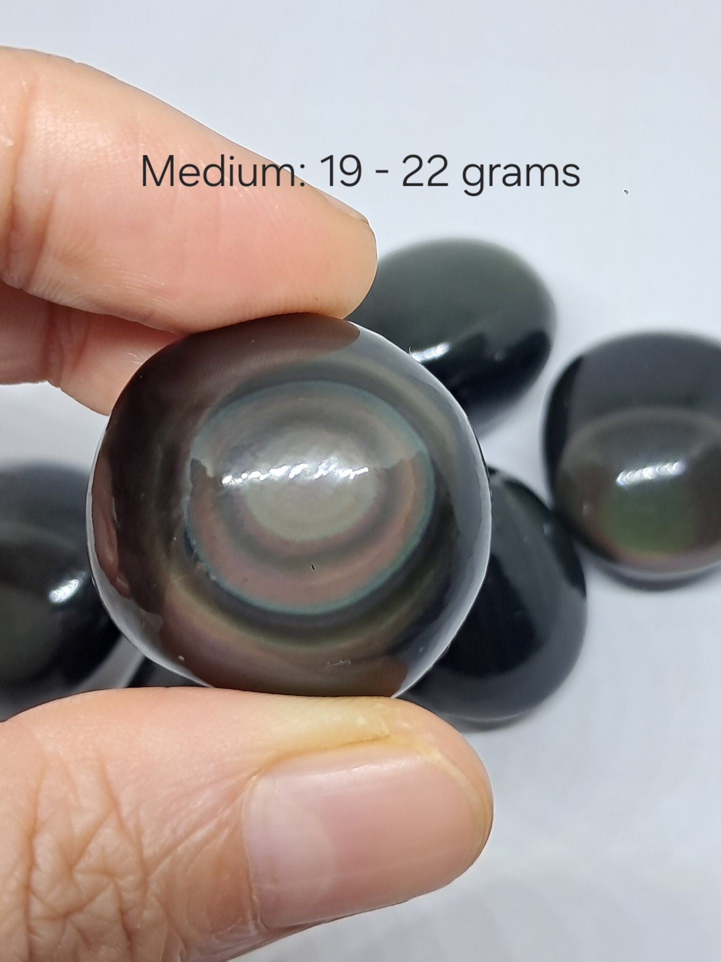 Obsidiana arcoíris pulida (México) Colores concéntricos | Patrón de ojo | Cristales naturales pulidos #RO1