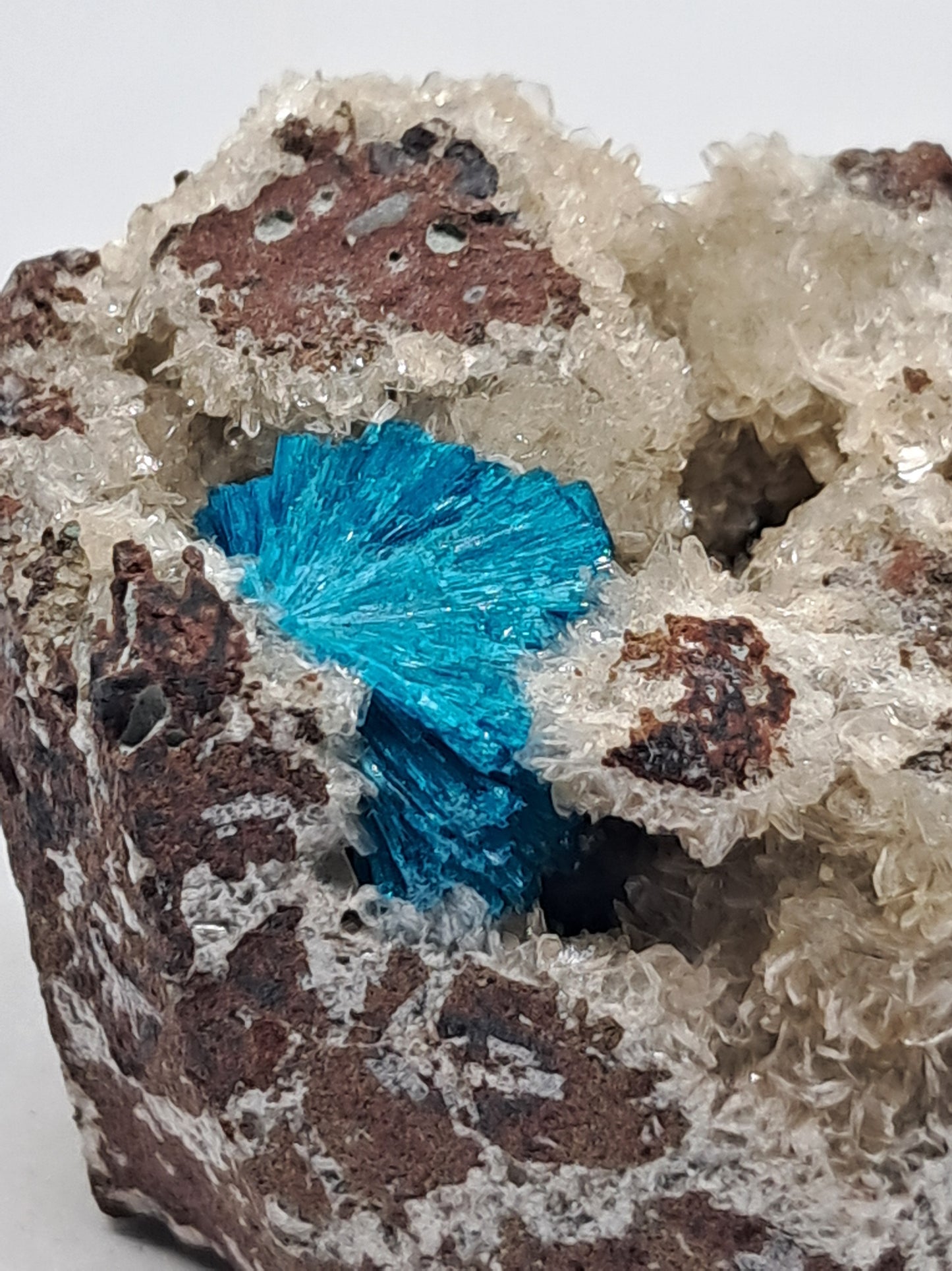 Cavansite on Heulandite Matrix (Pune) Rough Stone | Natural Crystal | Rare Mineral Specimen #CV19