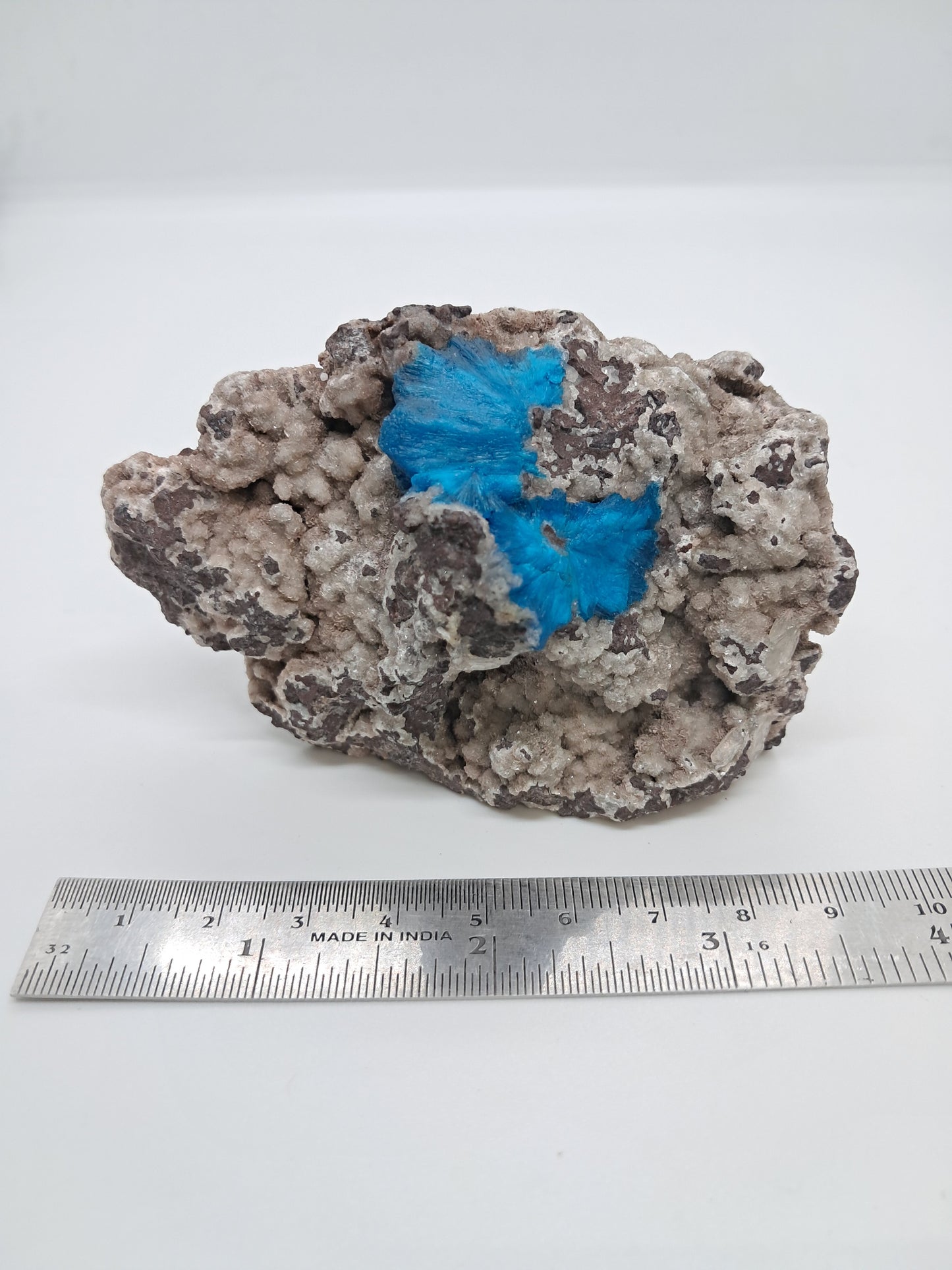 Cavansite on Heulandite Matrix (Wagholi) Rough Stone | Natural Crystal | Rare Mineral Specimen #CV33