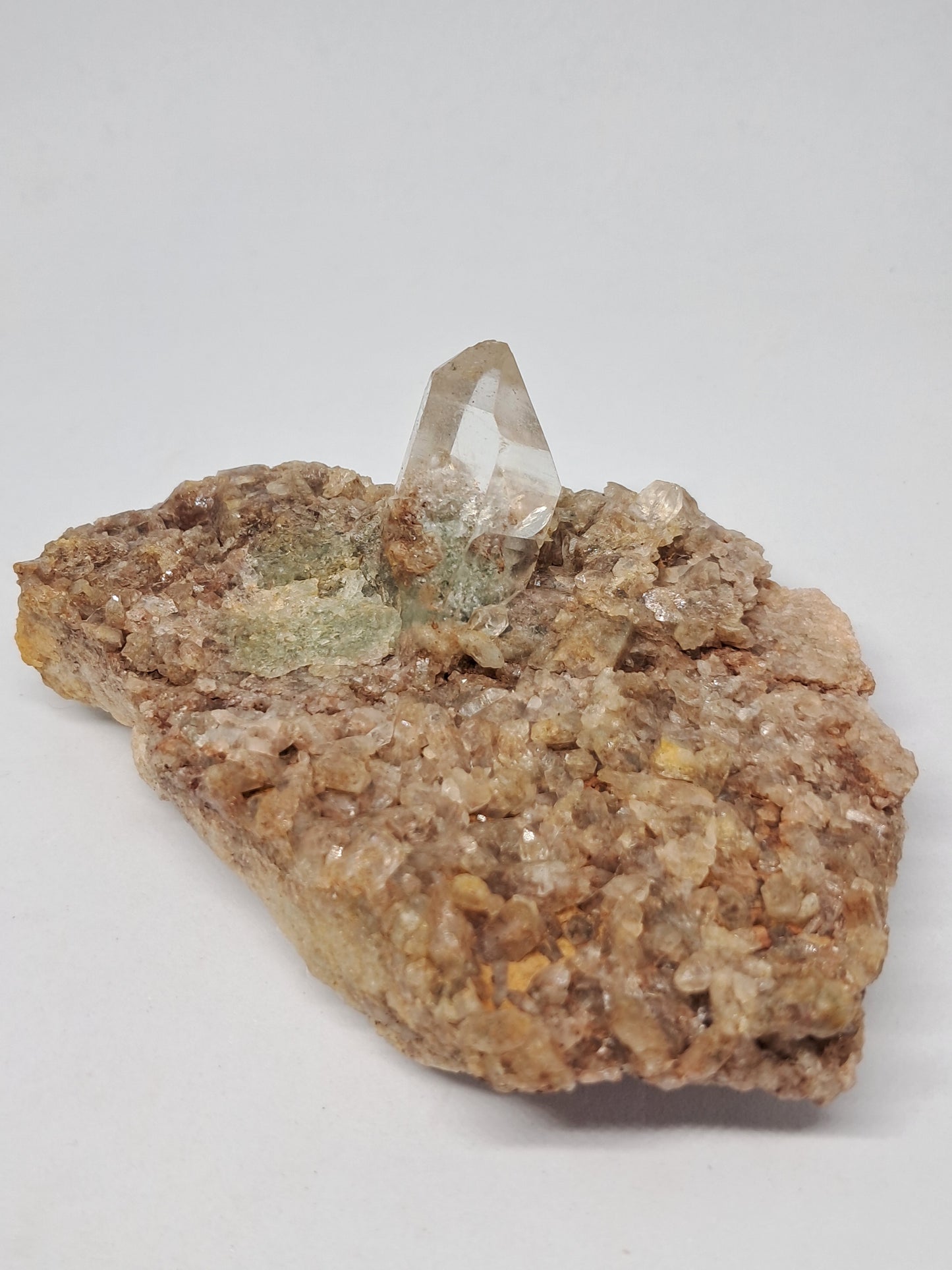 Chlorite Quartz Point on Hematite included Quartz Cluster (Tamil Nadu) Natural Stone | Garden Chamanic Crystal #CQ6