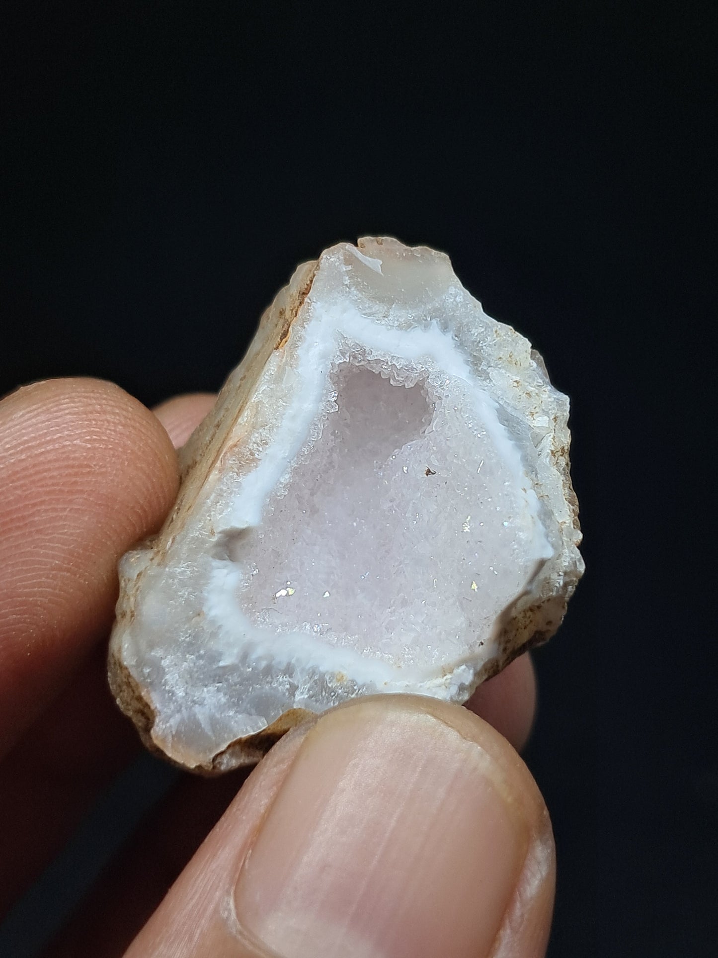 Pink Quartz Geode (Ajanta) | Deep Cavity | Natural Crystal | Chalcedony #GD24