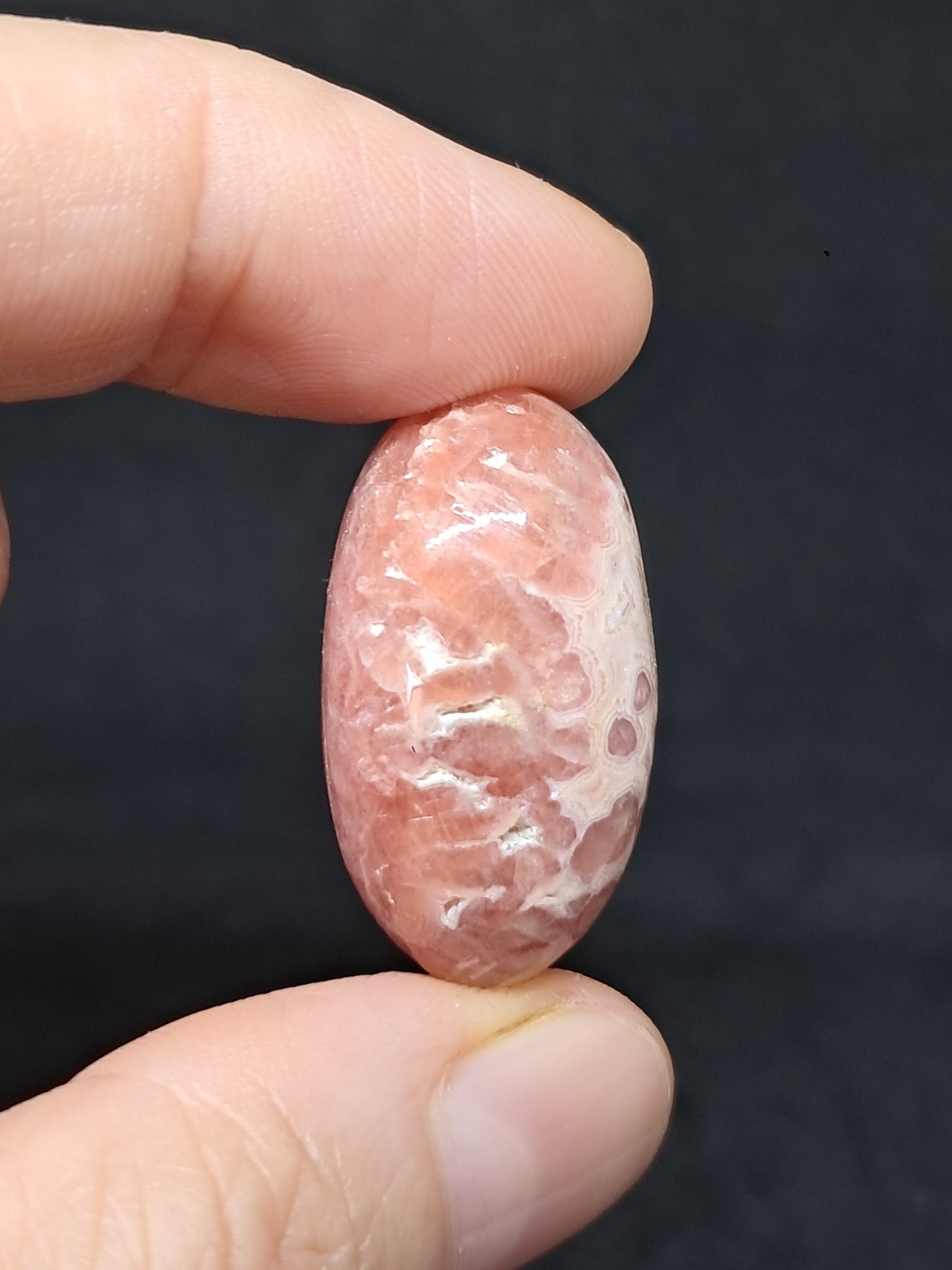 Rhodocrosite Shivalingam (Argentina) Polished Stone | Concentric Circles | Rare Mineral #RHD6