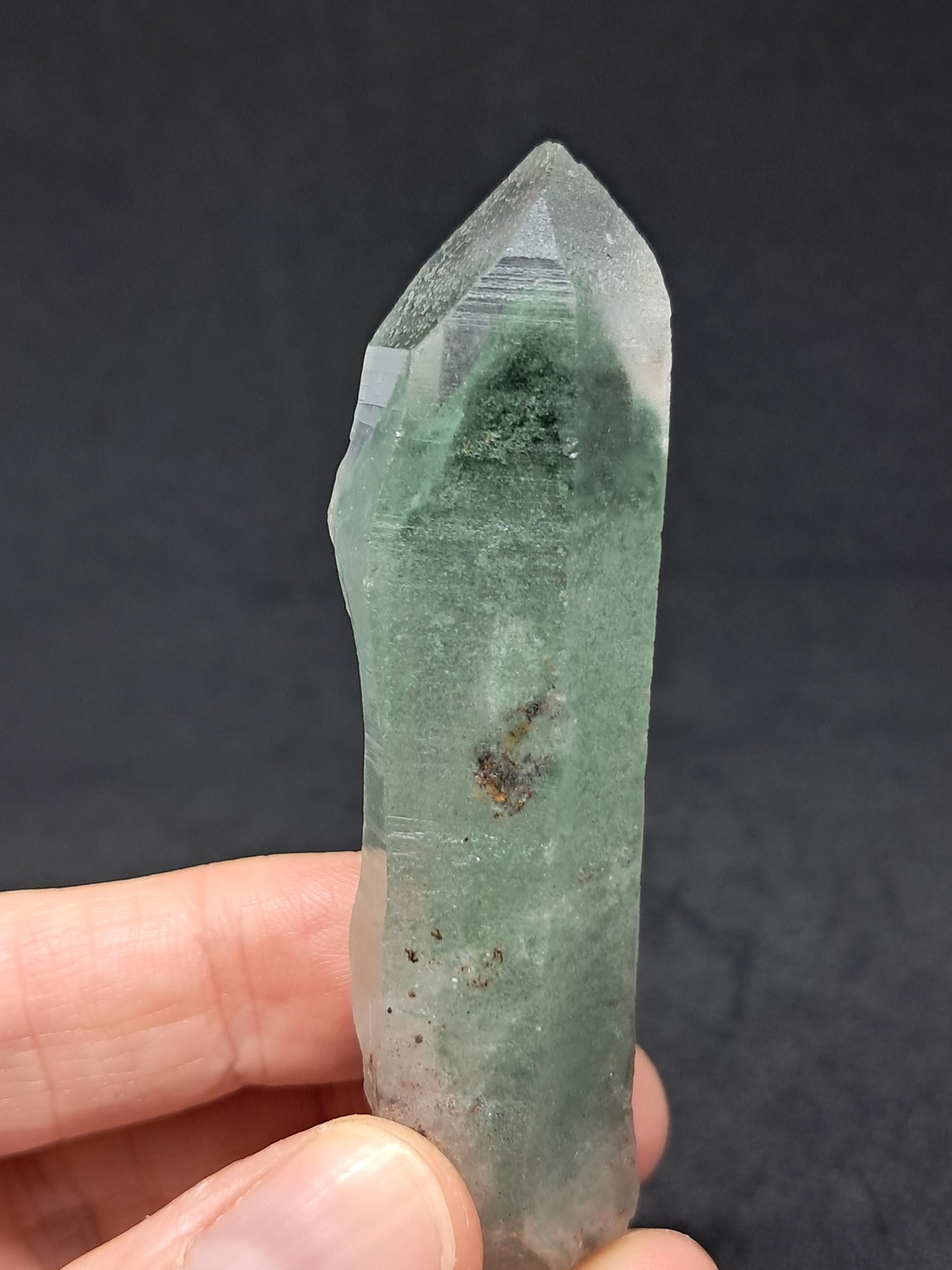 Chlorite Phantom Quartz Point (Himachal Pradesh) Rough Stone | Natural Crystal | Mineral Specimen #CQ4