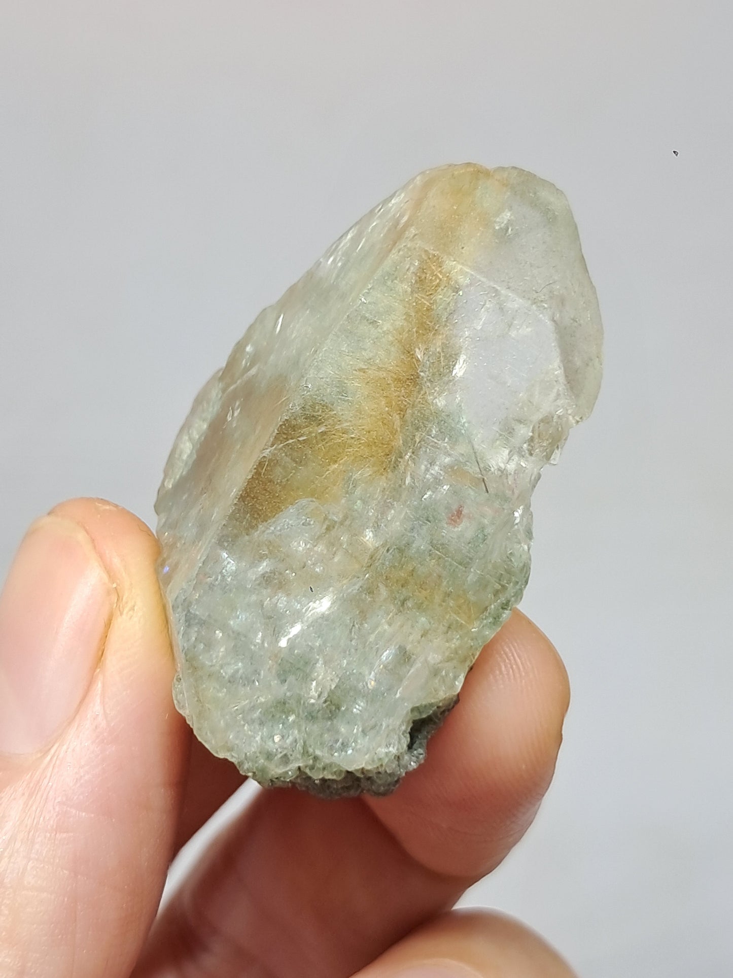 Quartz w/ Chlorite and Golden Rutile Inclusions (Kullu) Rough Stone | Natural Crystal | Mineral Specimen #CH41