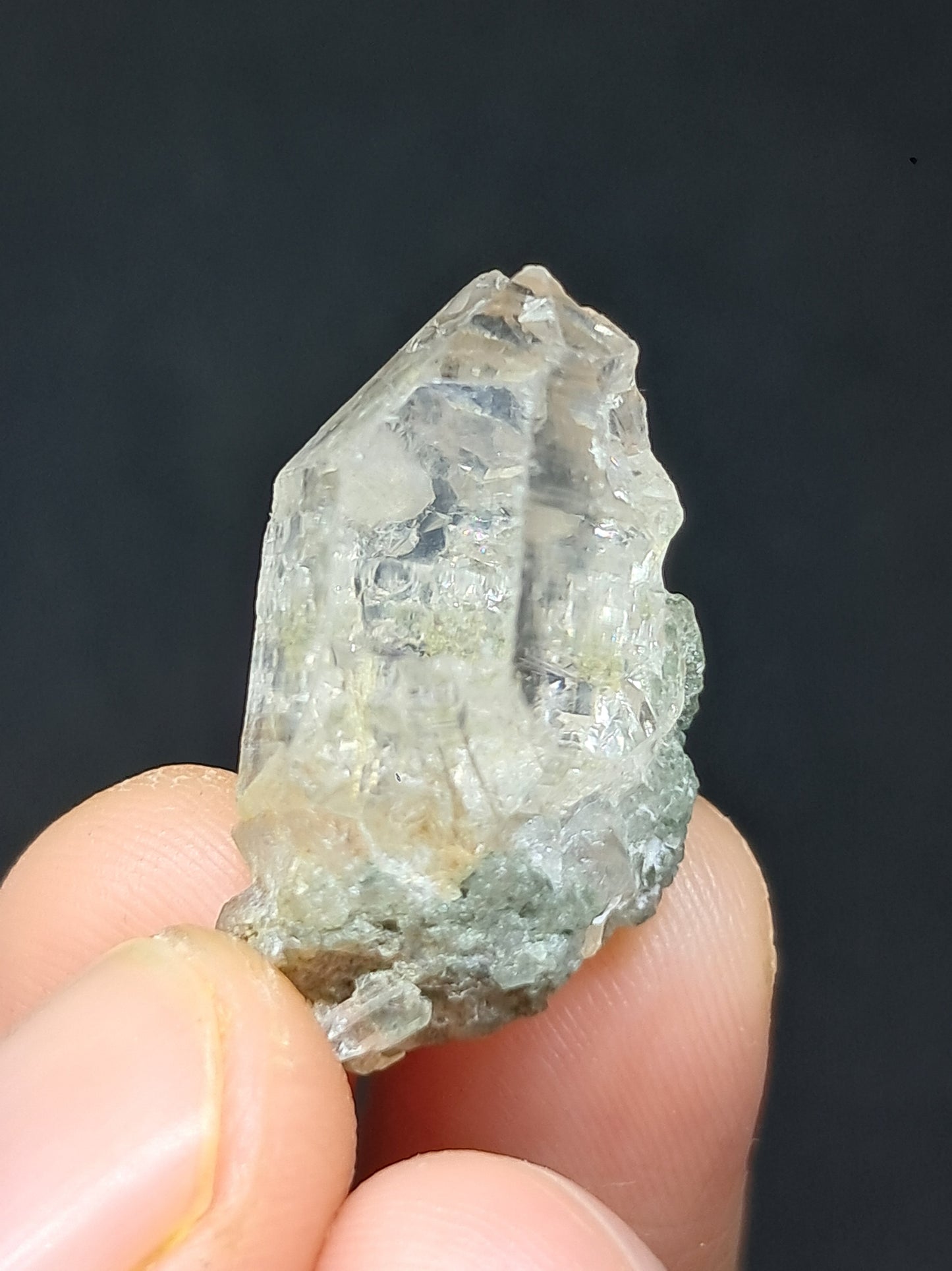 Quartz w/ Chlorite and Golden Rutile Inclusions (Kullu) Rough Stone | Natural Crystal Point | Mineral Specimen #CH48