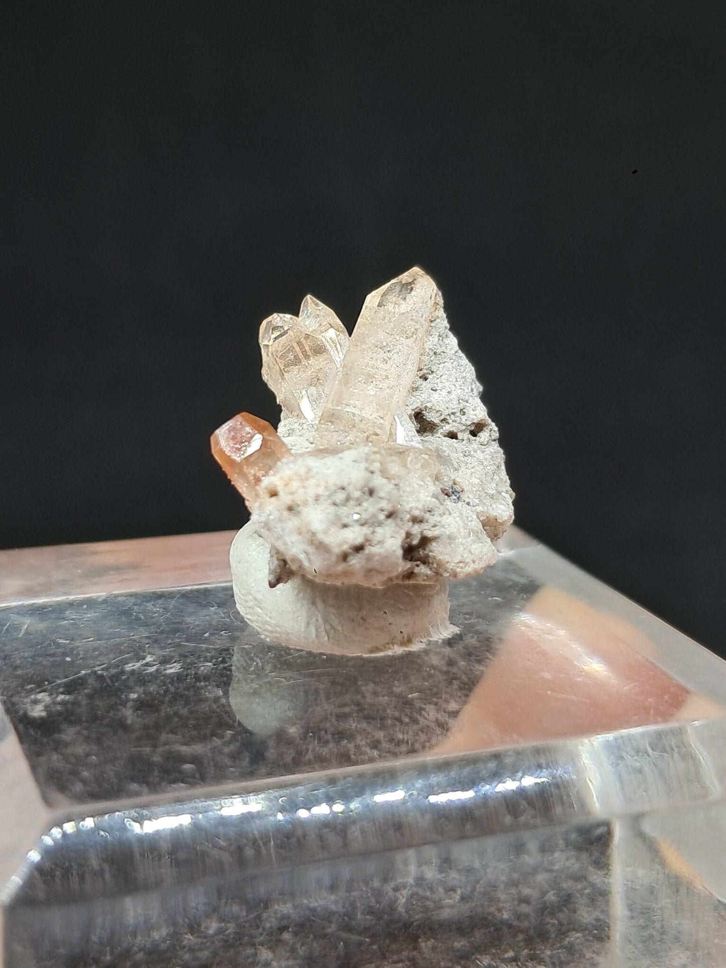 Cristales de topacio natural en matriz (México), piedra preciosa rara | Ejemplar mineral n.° TPZ13