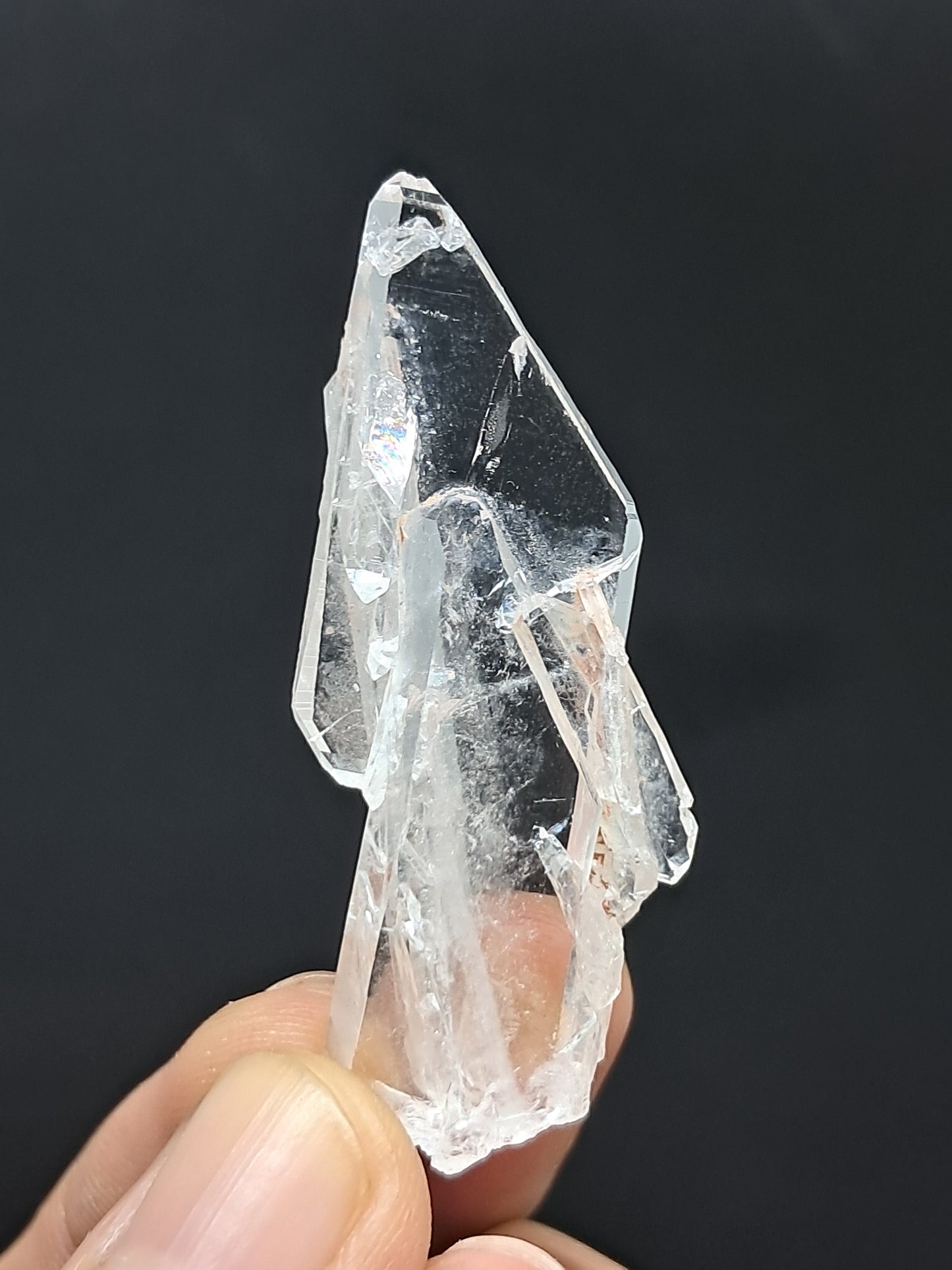 Punta natural de cuarzo superclaro Faden (Santander, Colombia) | Ejemplar mineral n.° COQ16
