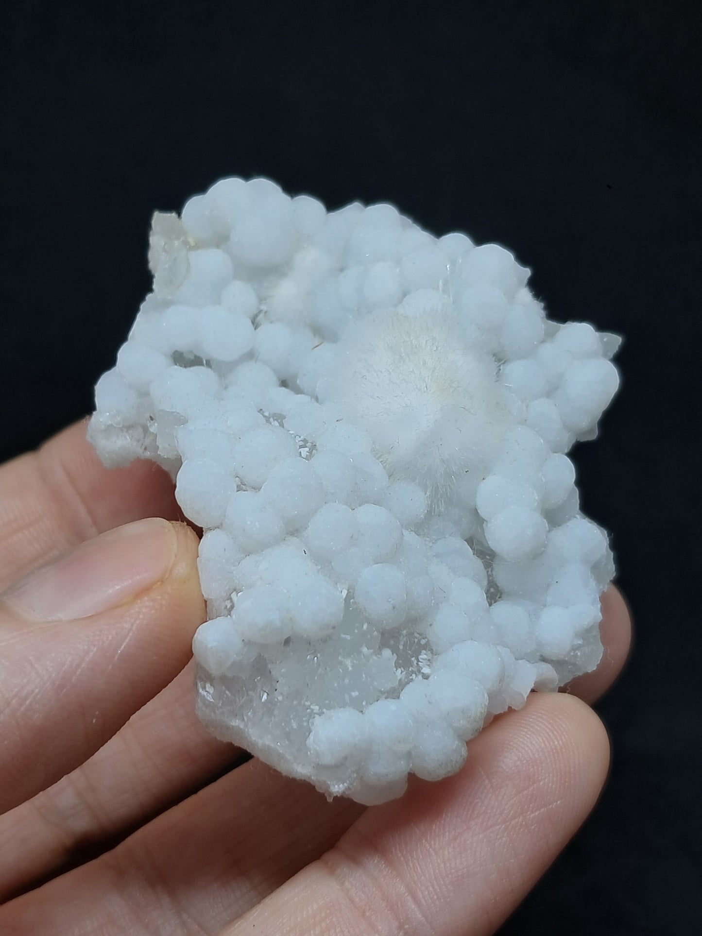 Okenite w/ Gyrolite on Prehenite Matrix (Mumbai) Mineral Specimen | Collector Grade | Natural Crystal #OK24