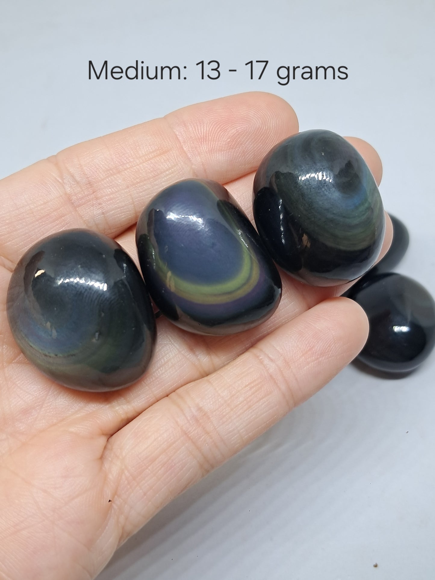 Obsidiana arcoíris pulida (México) Colores concéntricos | Patrón de ojo | Cristales naturales pulidos #RO1