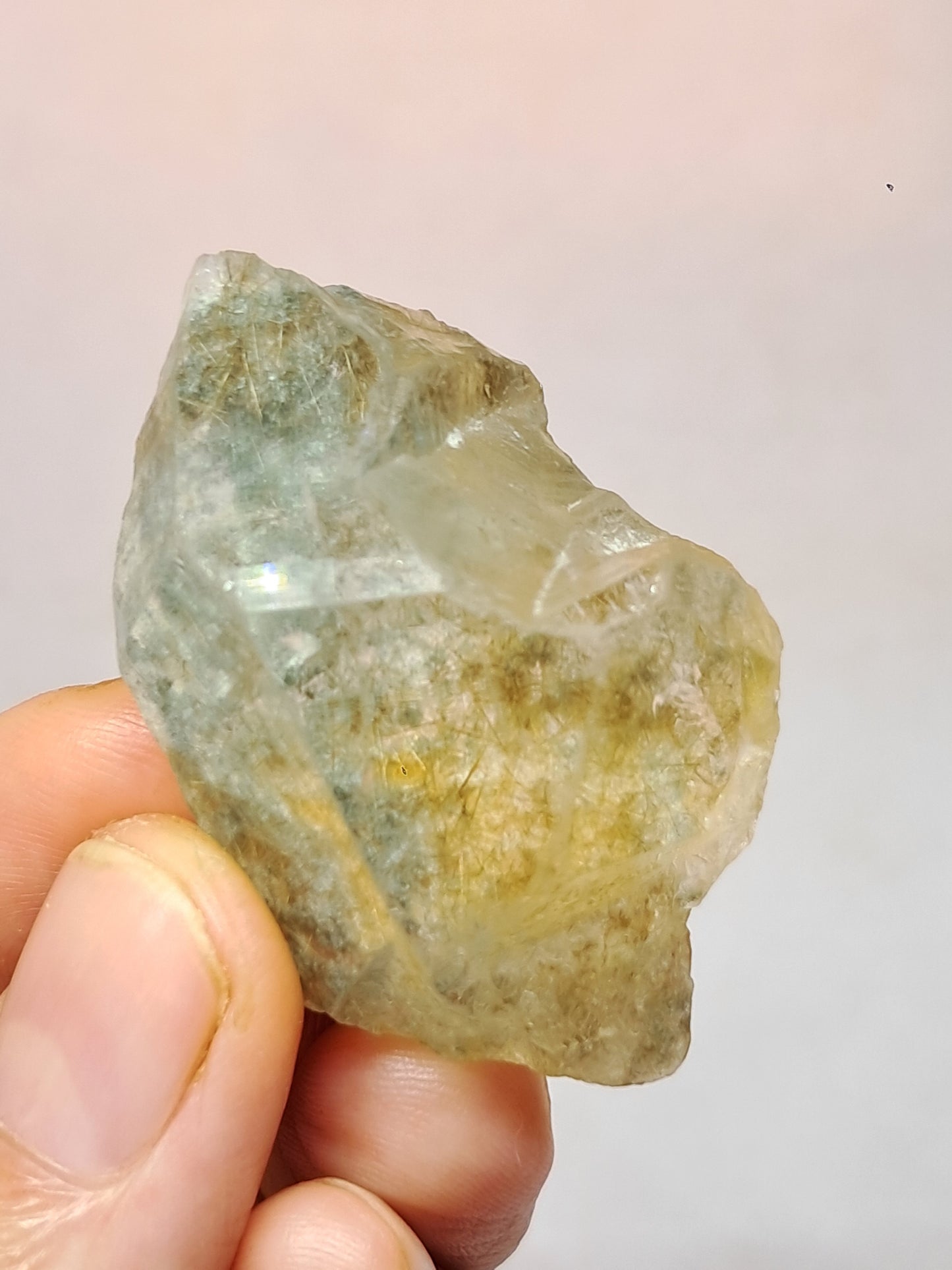 Quartz w/ Chlorite and Golden Rutile Inclusions (Himachal Pradesh) Rough Stone | Natural Crystal | Mineral Specimen #CH40