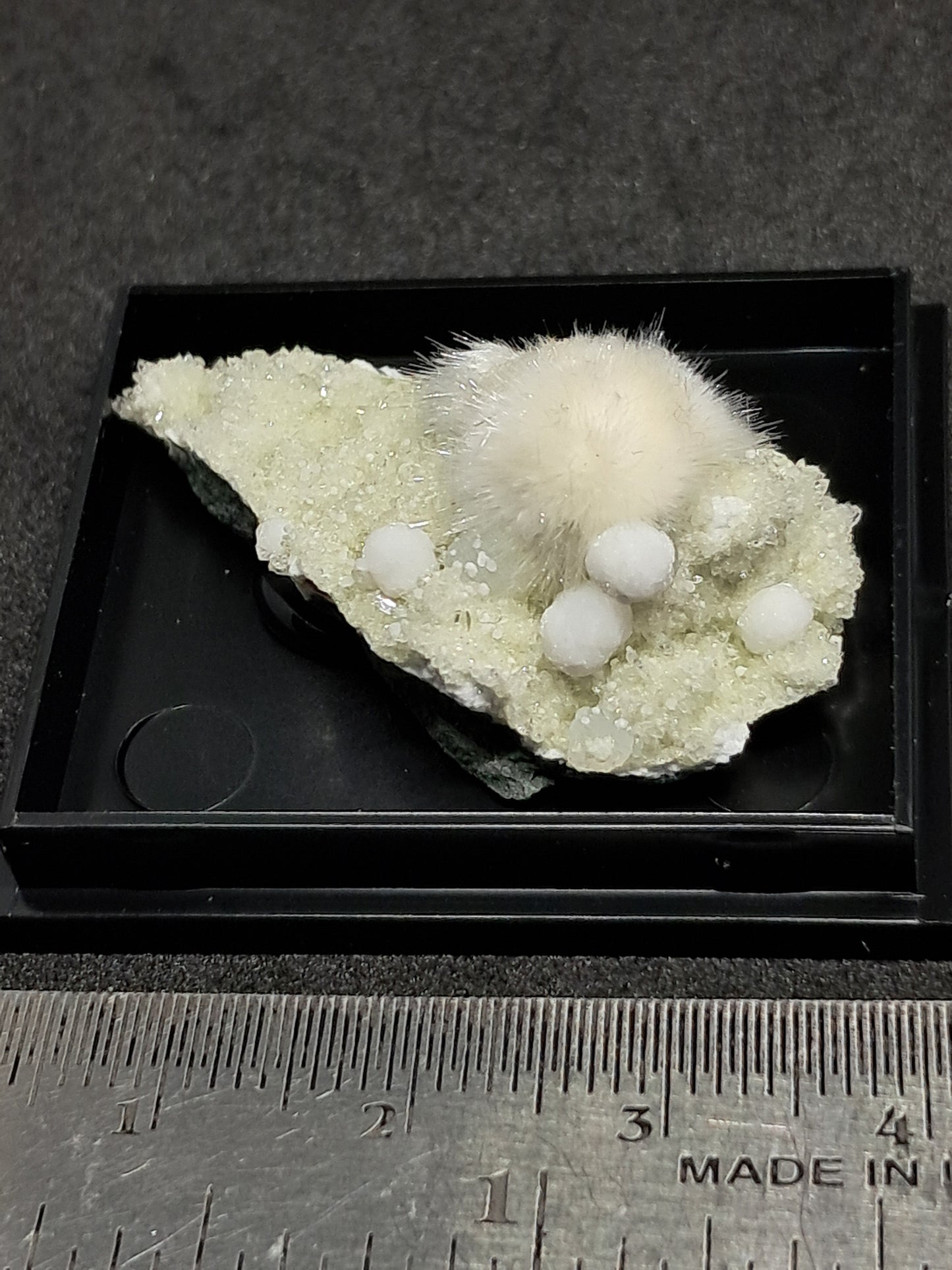 Okenite and Gyrolite on Prehenite and Apophyllite (Non-precious mineral) #OK7