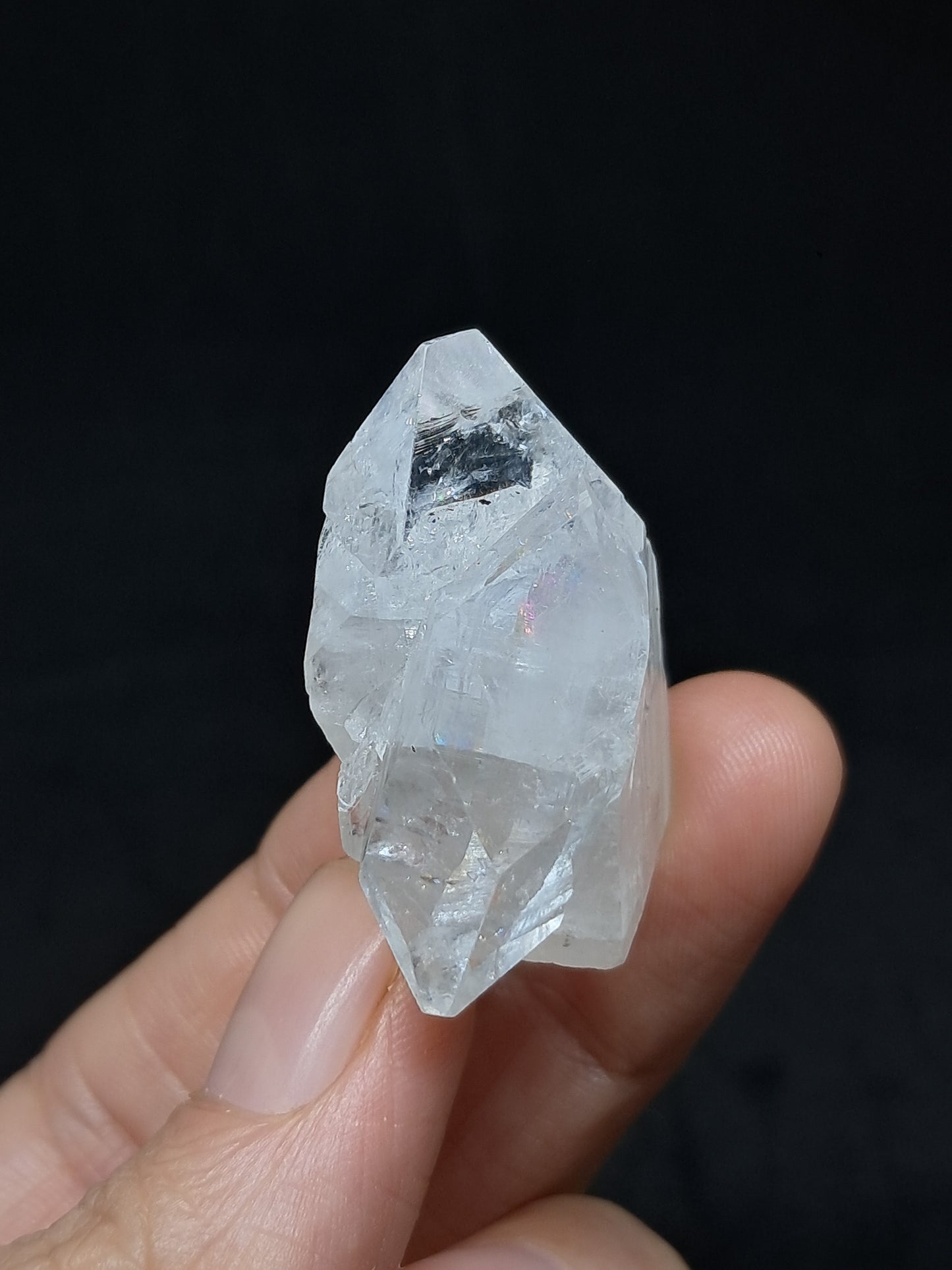 Clear Apophyllite Twinned Crystal (Ajanta) Natural Point | Mineral Specimen #AP58