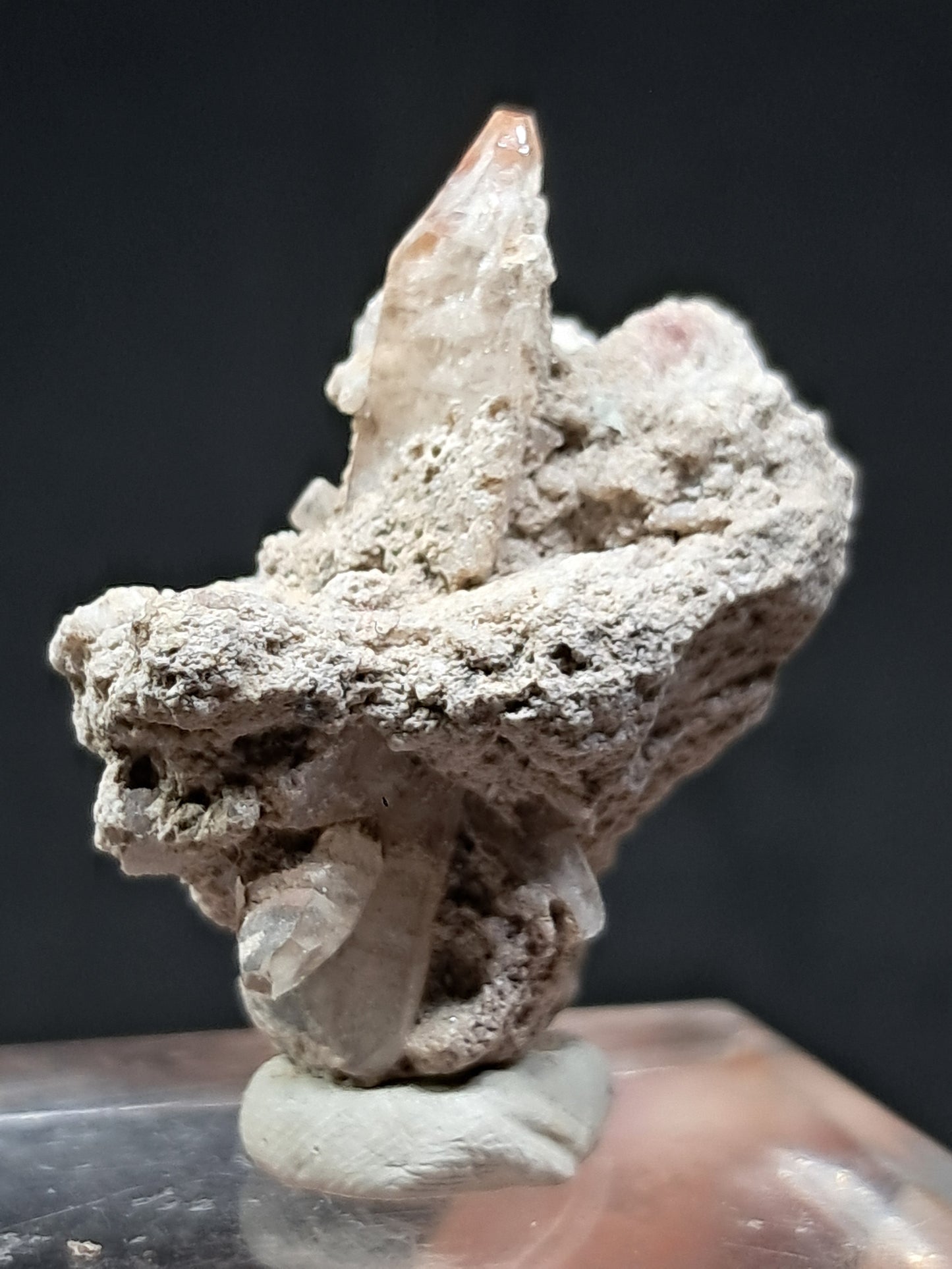 Cristal de topacio natural en matriz (México), piedra preciosa rara | Ejemplar mineral n.° TPZ7