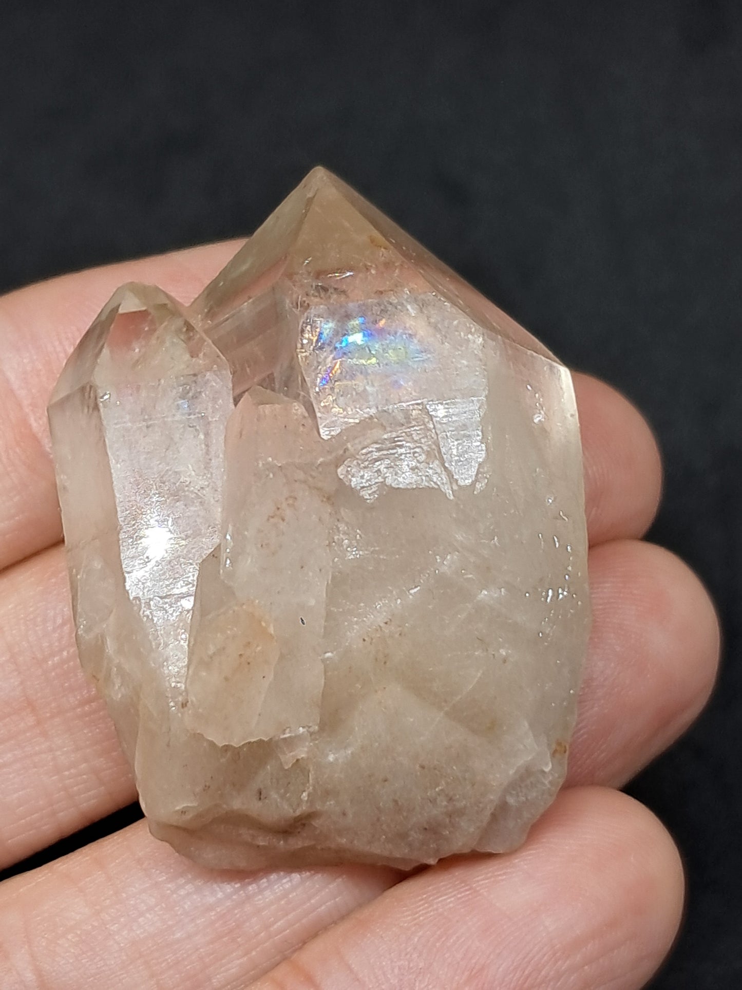 Natural Citrine "Kundalini" with Rainbows (Democratic Republic of Congo) Twinned Crystal Point | Mineral Specimen) #CTN17