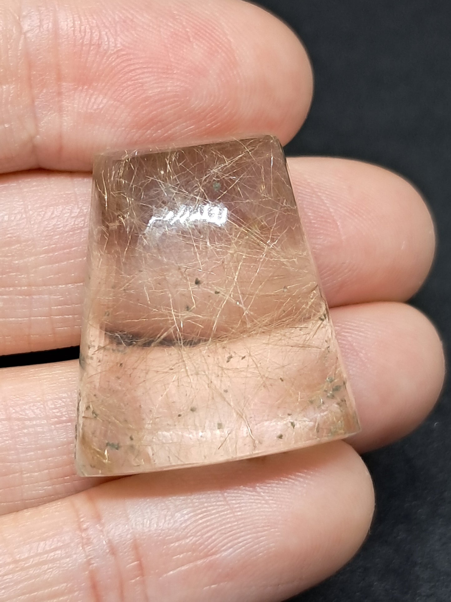 Rutile and Chlorite Quartz Cabochon #PQ6