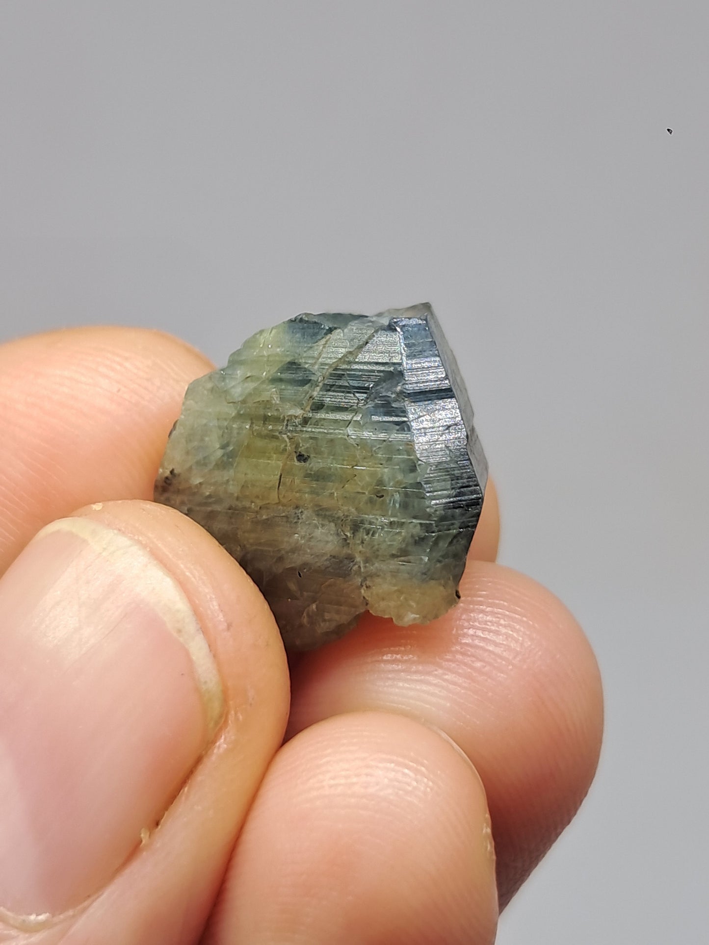 Natural Green Blue Sapphire Crystal (Karur) Rough Stone | Bicolor | Mineral Specimen #SP37