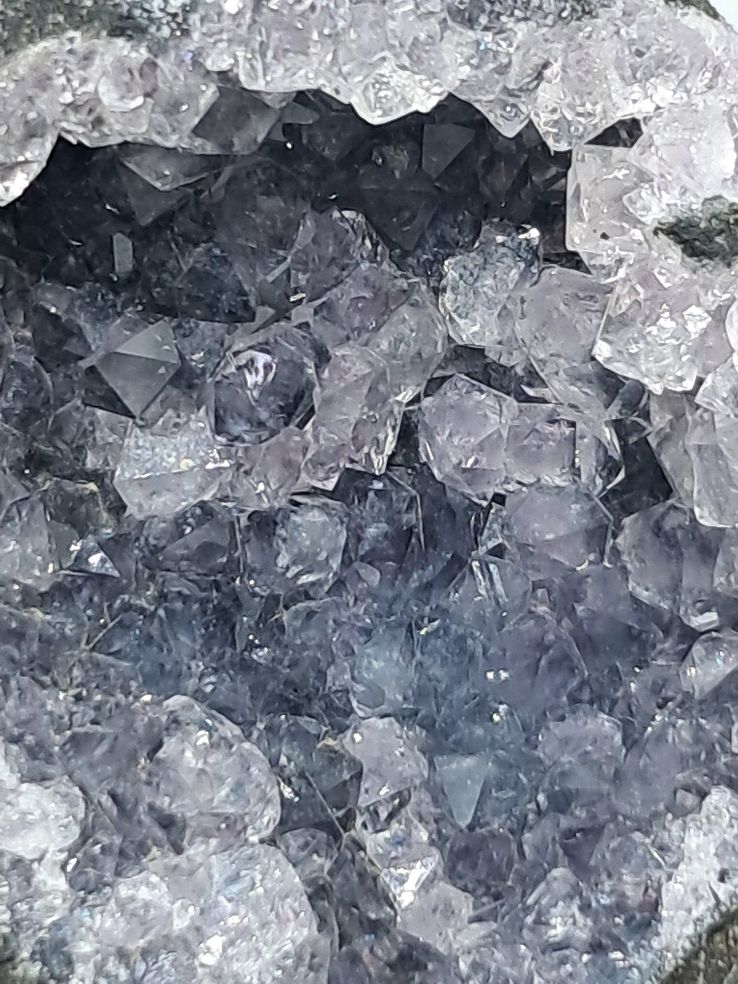 Back Chalcedony with Amethyst in Basalt Geode (Non-precious mineral) #BC2