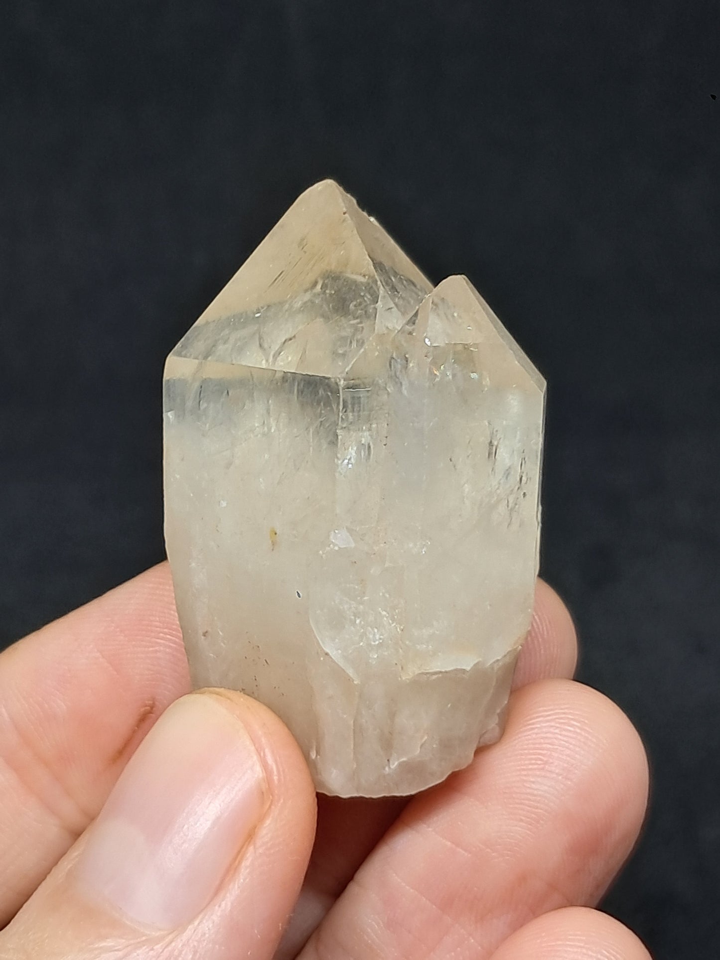 Natural Citrine "Kundalini" with Rainbows (Democratic Republic of Congo) Twinned Crystal Point | Mineral Specimen) #CTN17