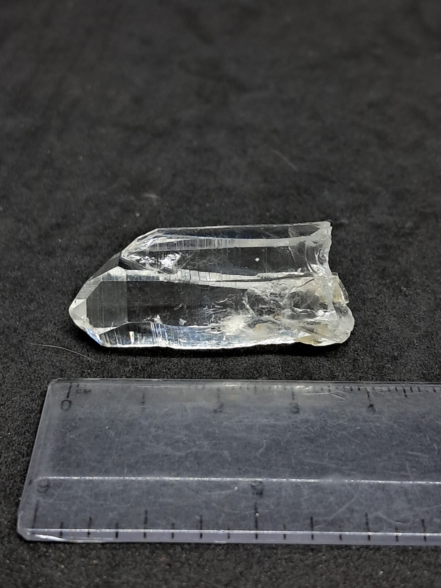 Punta natural de cristal de cuarzo fundido transparente (Santander, Colombia) | Ejemplar mineral n.° COQ35