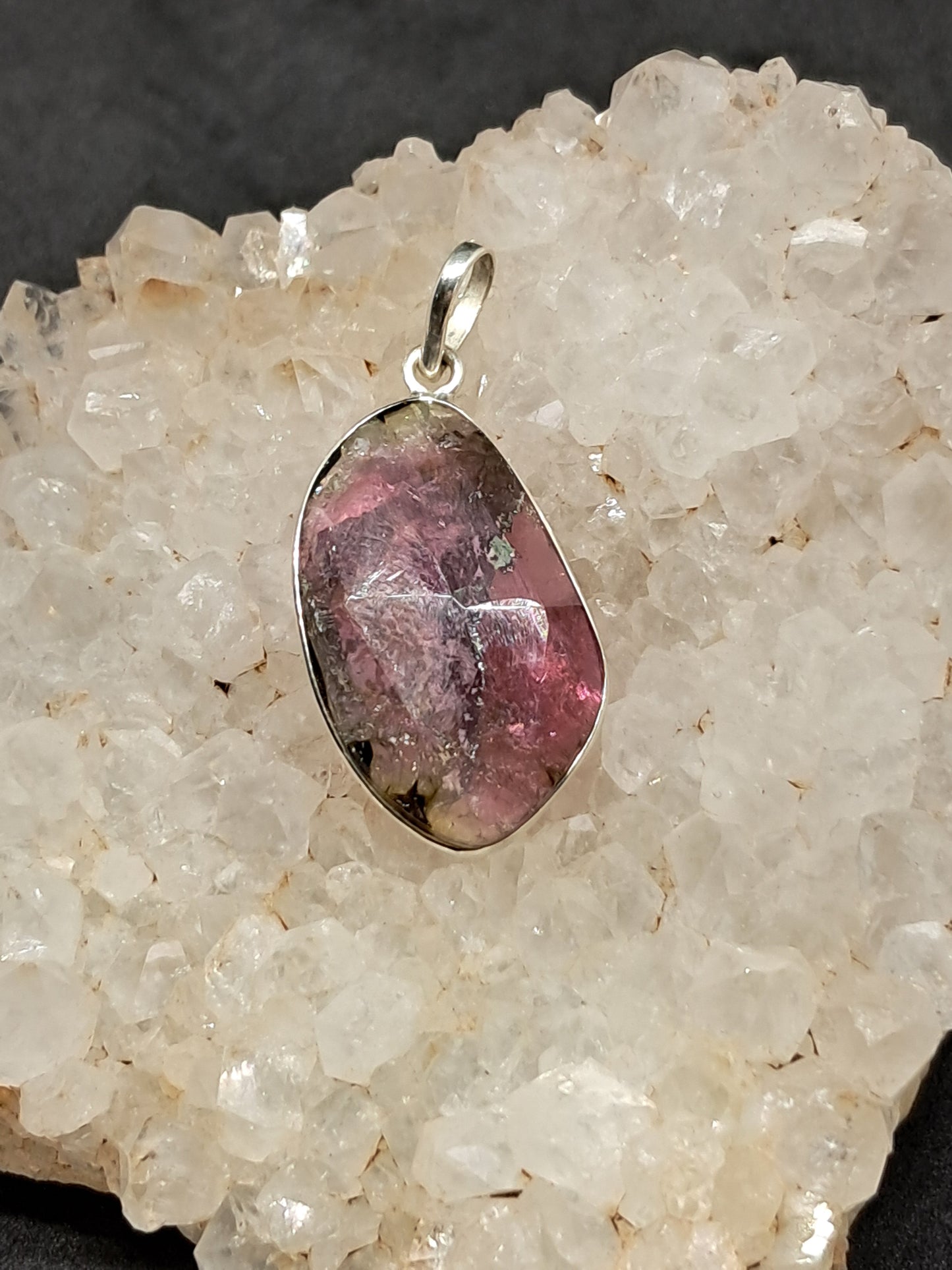 Faceted Pink Tourmaline Silver Pendant | Jewelry | Necklace