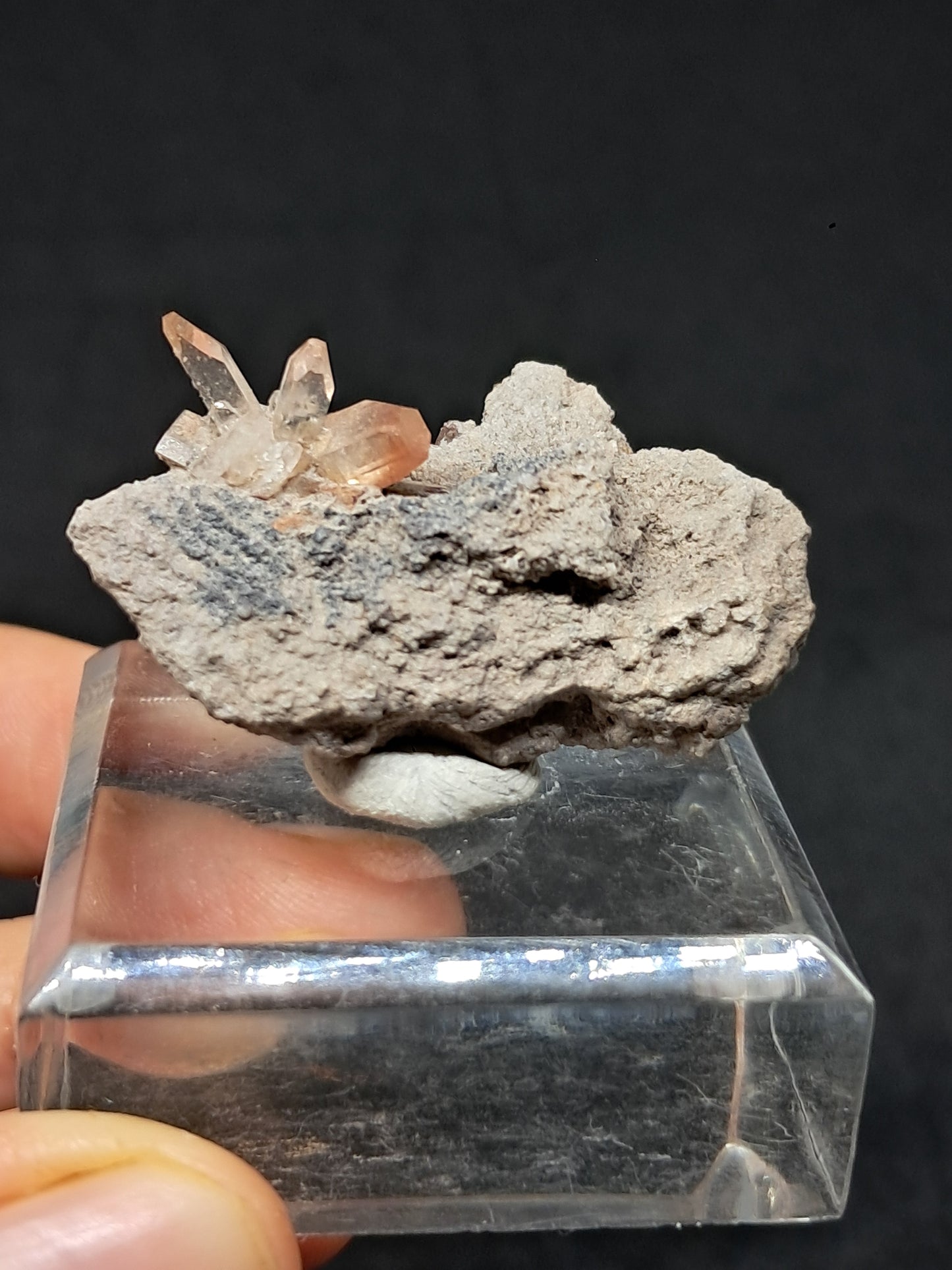 Cristales de topacio natural en matriz (México), piedra preciosa rara | Ejemplar mineral n.° TPZ11