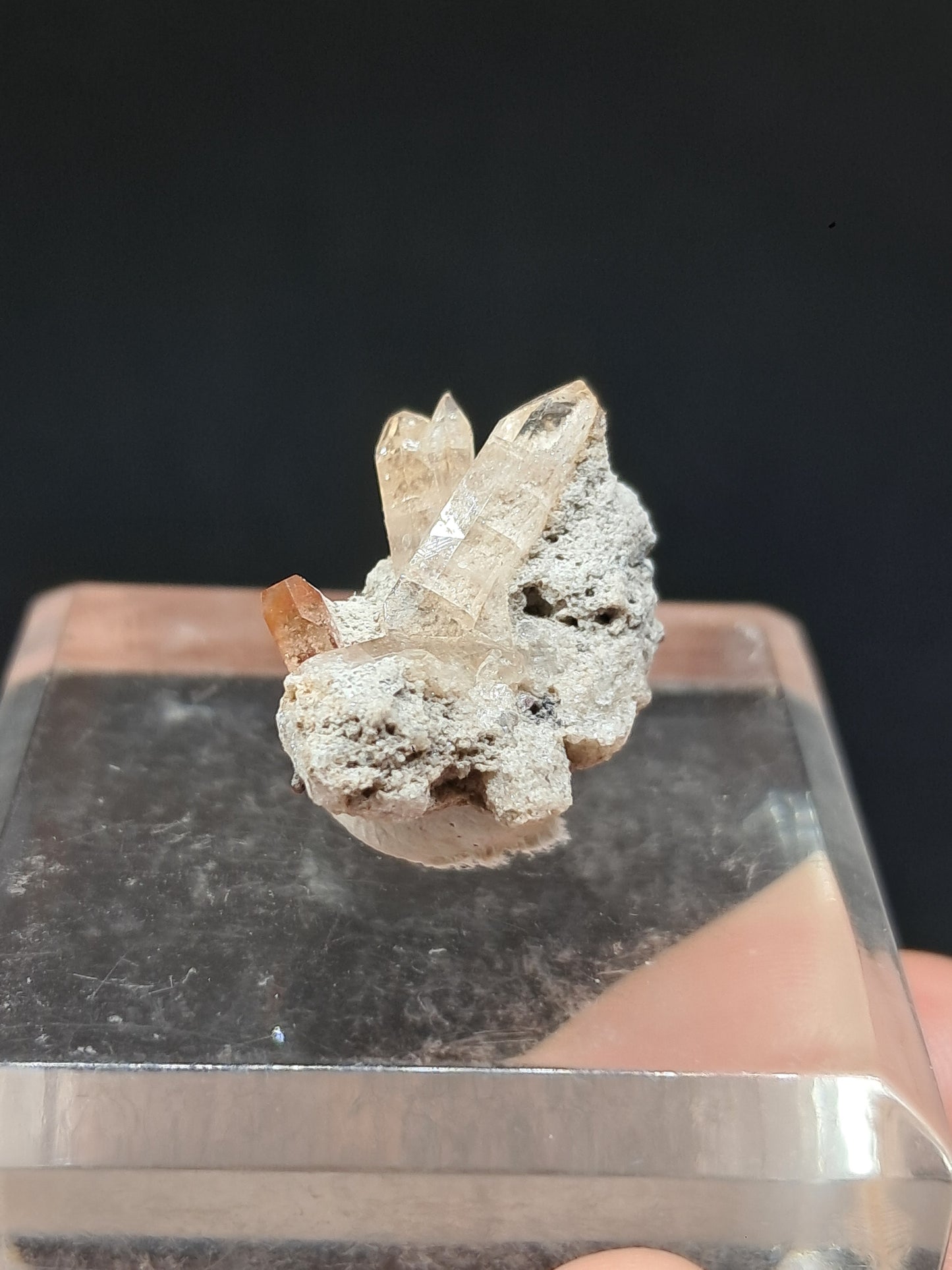 Cristales de topacio natural en matriz (México), piedra preciosa rara | Ejemplar mineral n.° TPZ13