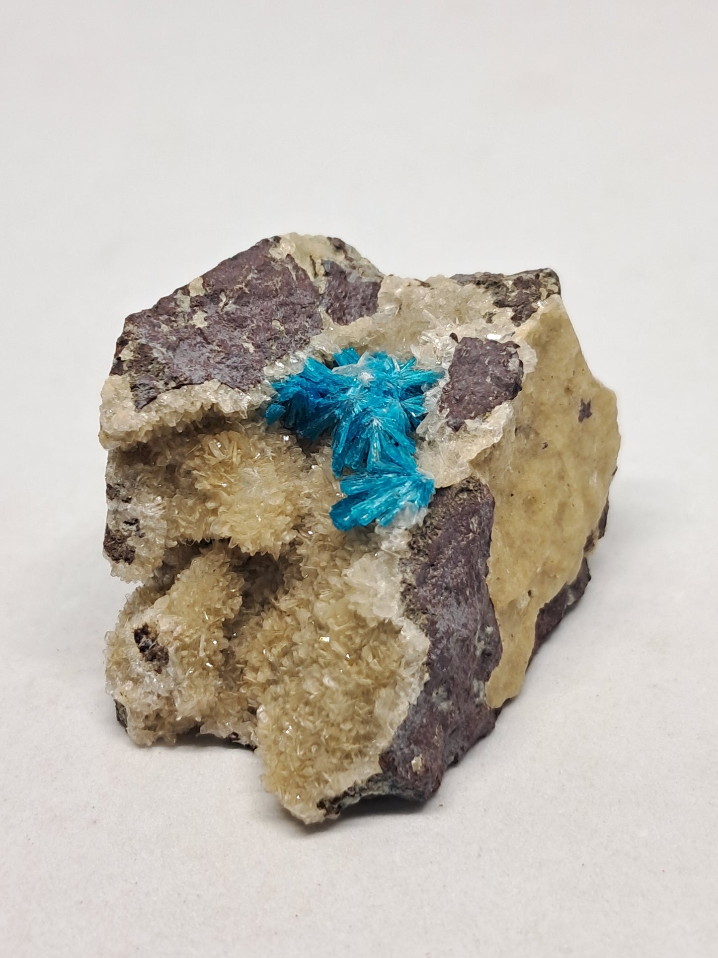 Cavansite on Heulandite Matrix (Wagholi) Rough Stone | Natural Crystal | Rare Mineral Specimen #CV18