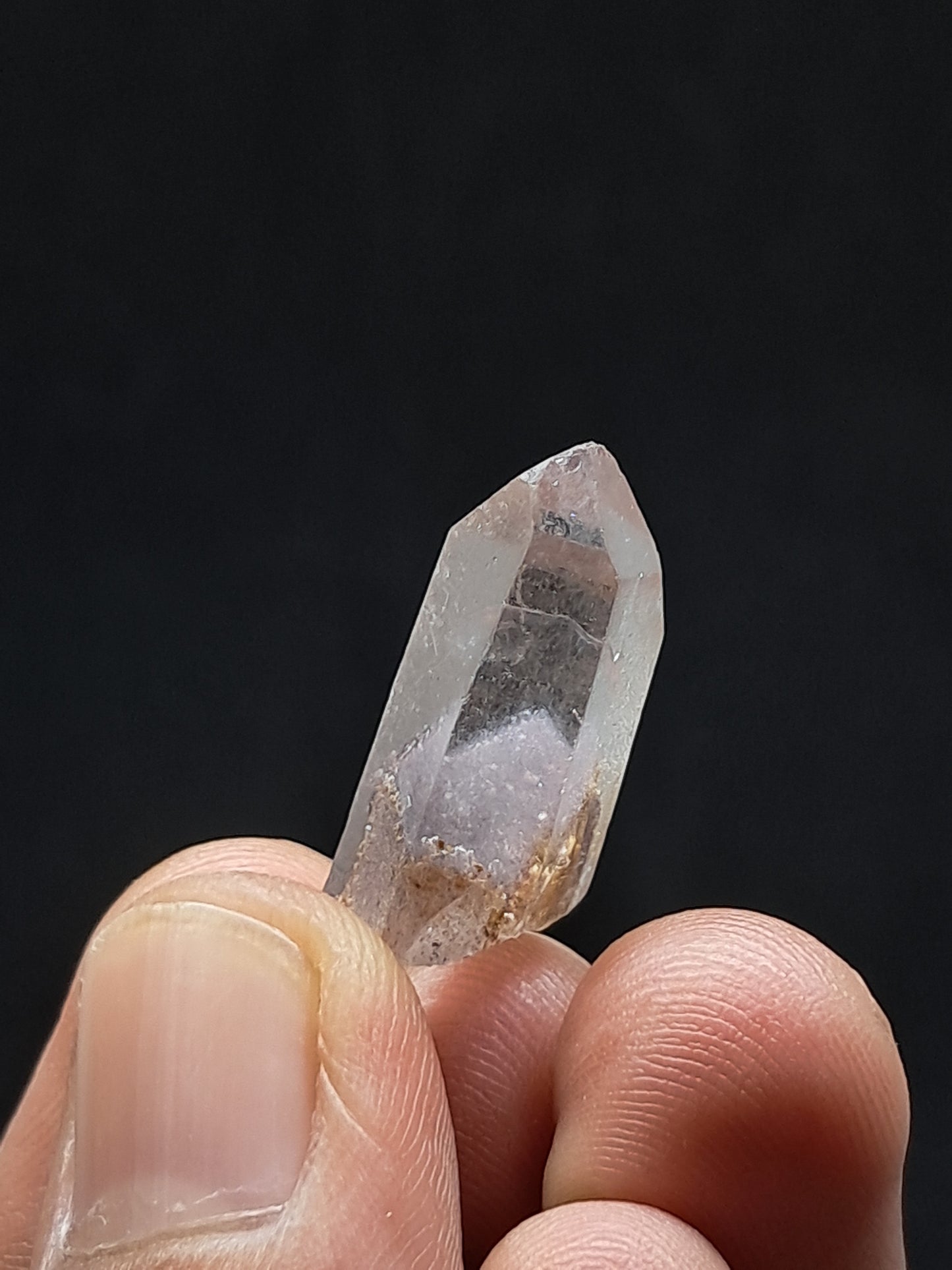Cuarzo fantasma hematita (Telangana) | Cristal natural | Ejemplar mineral n.° HPQ51