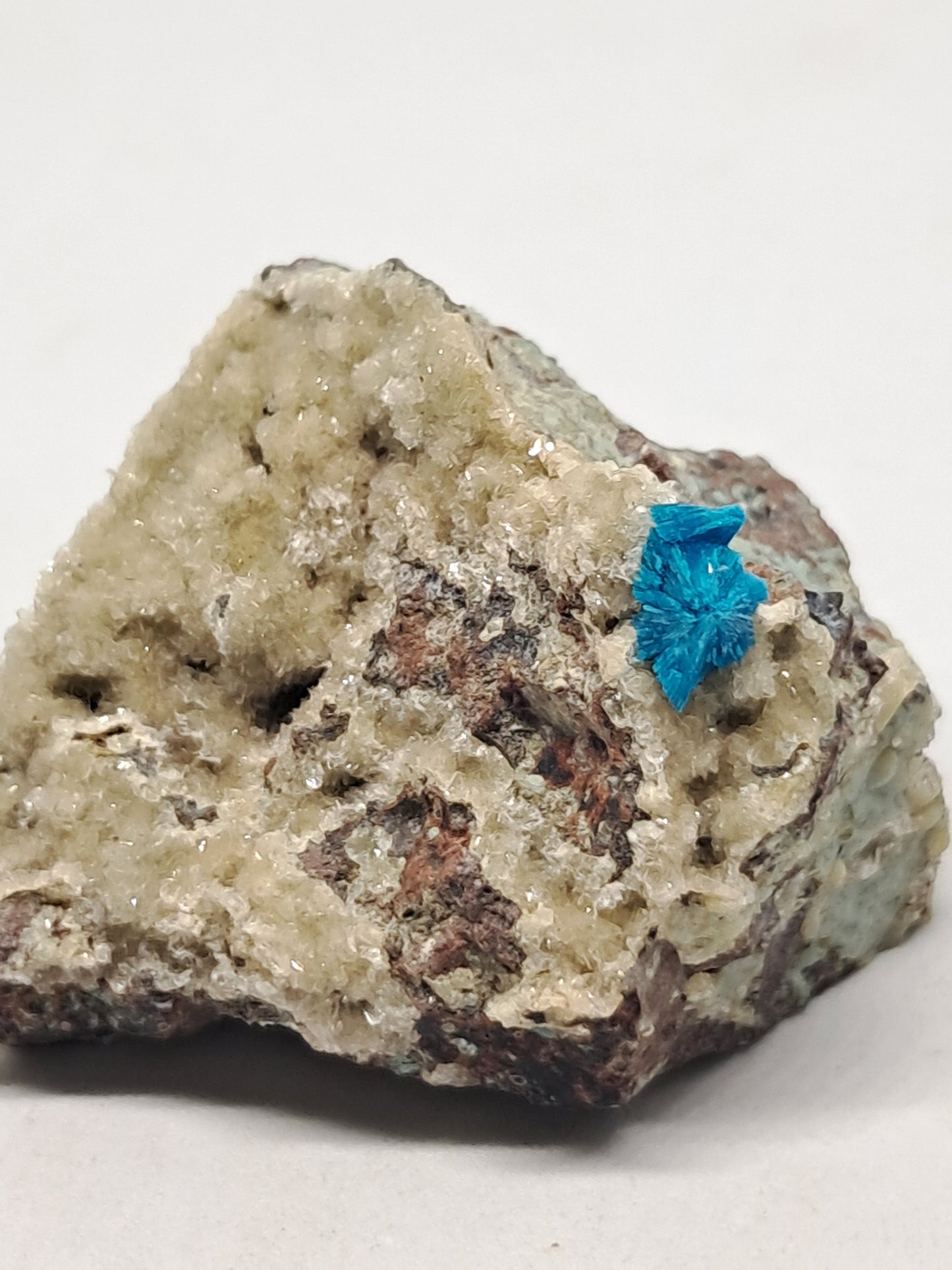 Cavansite on Heulandite Matrix (Pune) Rough Stone | Natural Crystal | Rare Mineral Specimen #CV17