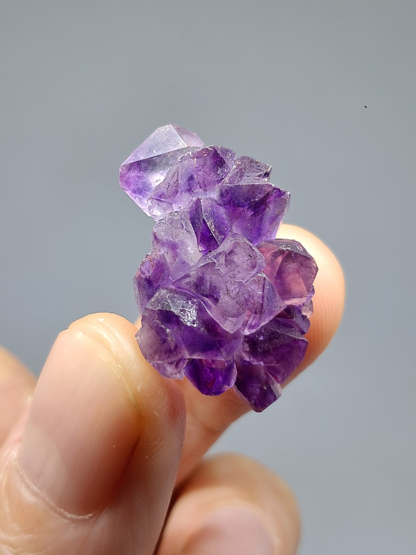 Set of 3 Elestial Amethyst from Karur w/ "Super Seven" Inclusions | Natural Crystals | Mineral Specimen #KA168