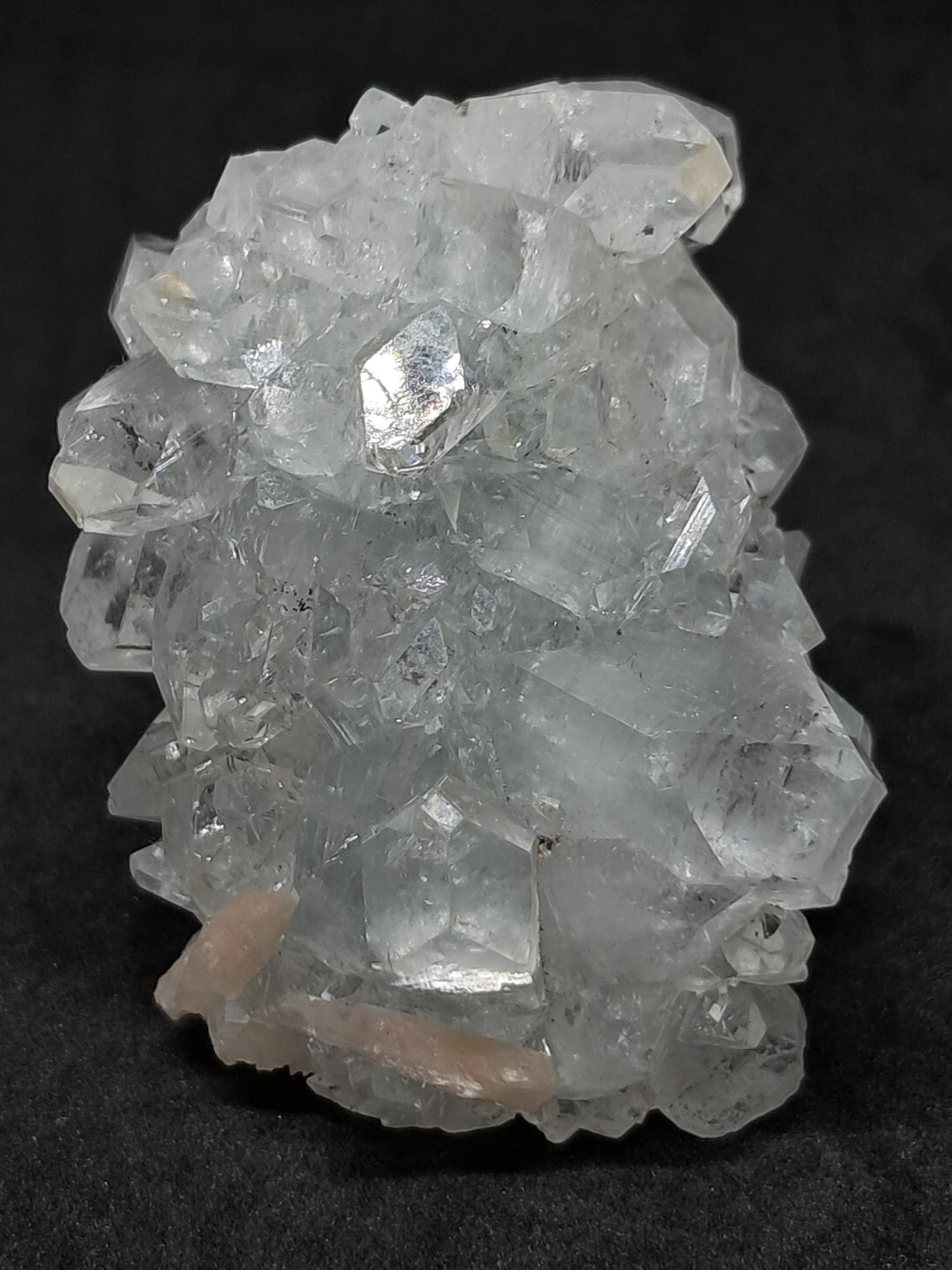 Clear Apophyllite Stalactite w/ Stilbite (Ajanta) Natural Crystal | Mineral Specimen #AP15