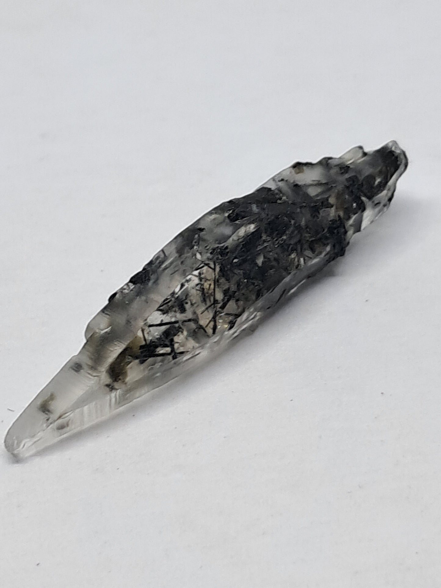 Tourmalinated Quartz natural crystal point (Non-precious natural stone) #TQ8