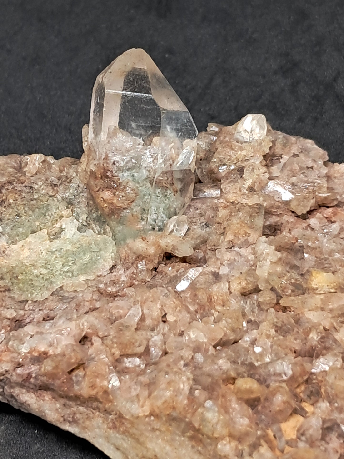 Chlorite Quartz Point on Hematite included Quartz Cluster (Tamil Nadu) Natural Stone | Garden Chamanic Crystal #CQ6